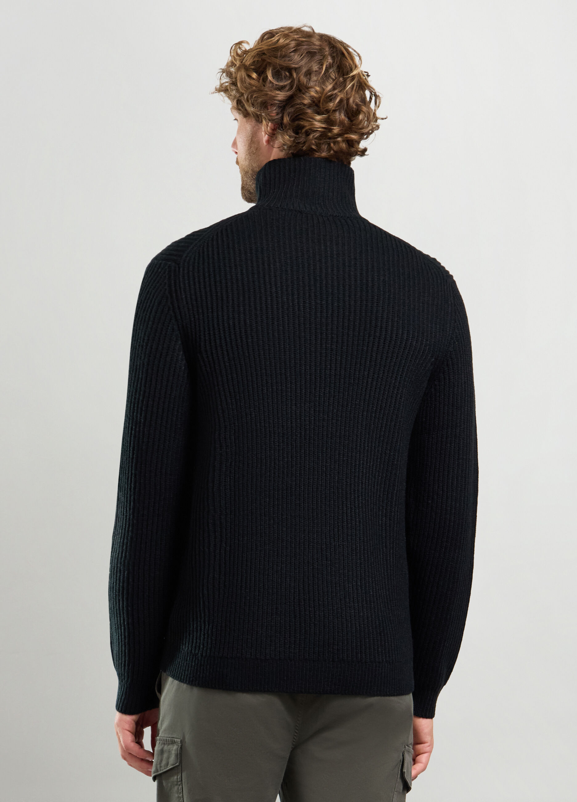 Maglione lupetto ful zip a costa inglese uomo_1