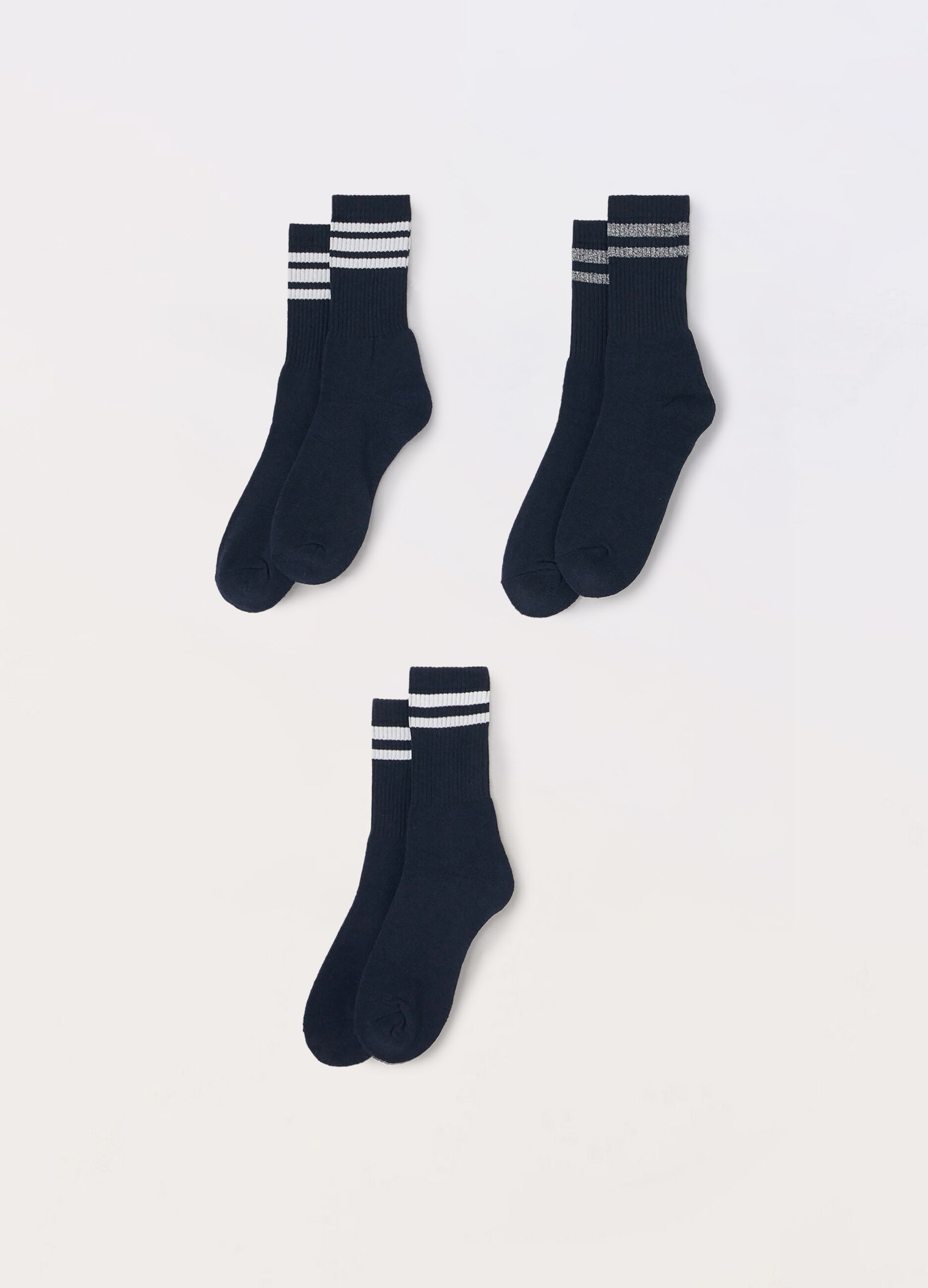 3 pack calze corte sportive con righe a contrasto uomo_0
