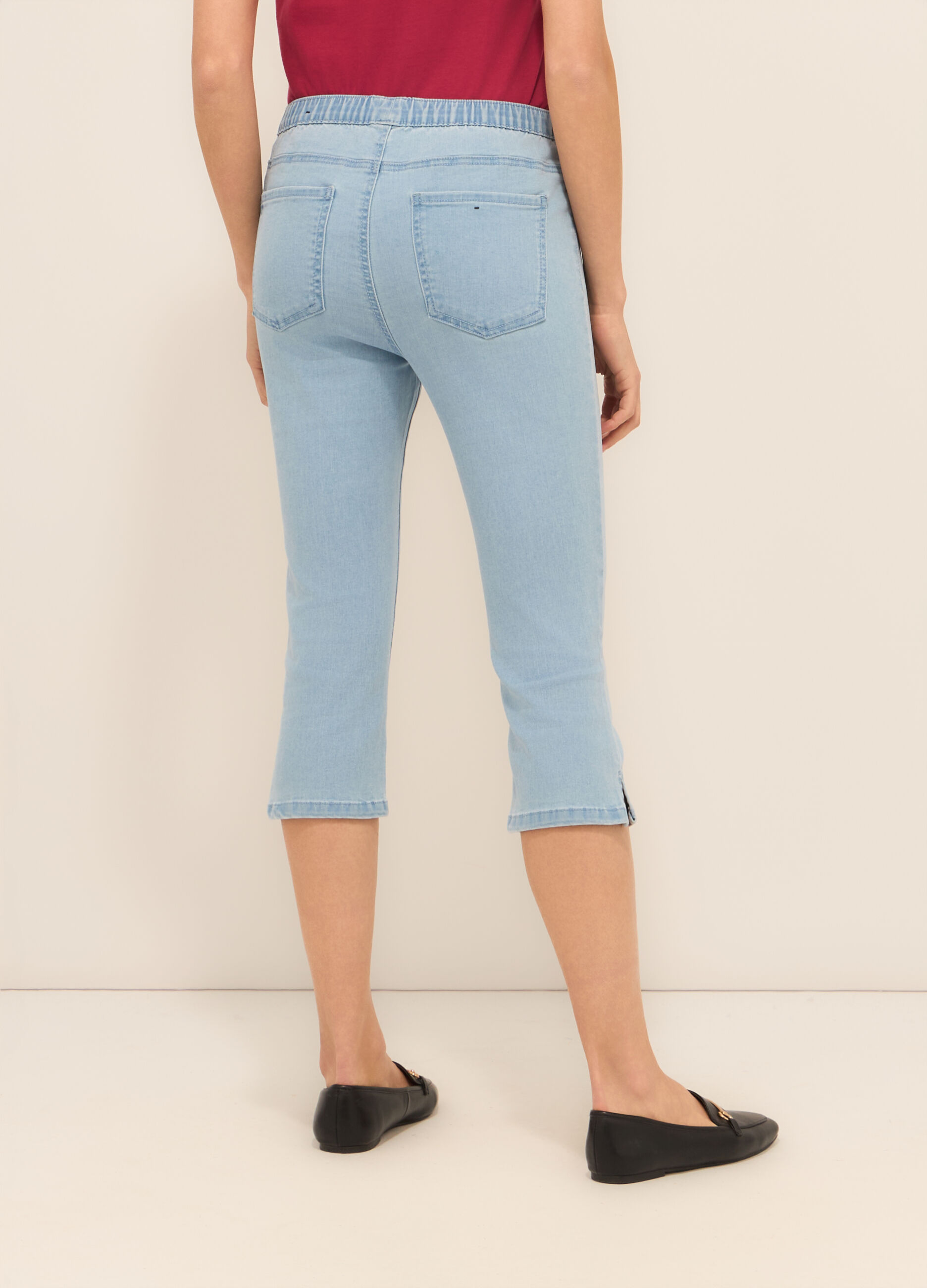 Jeggings capri in denim di misto cotone stretch donna_1