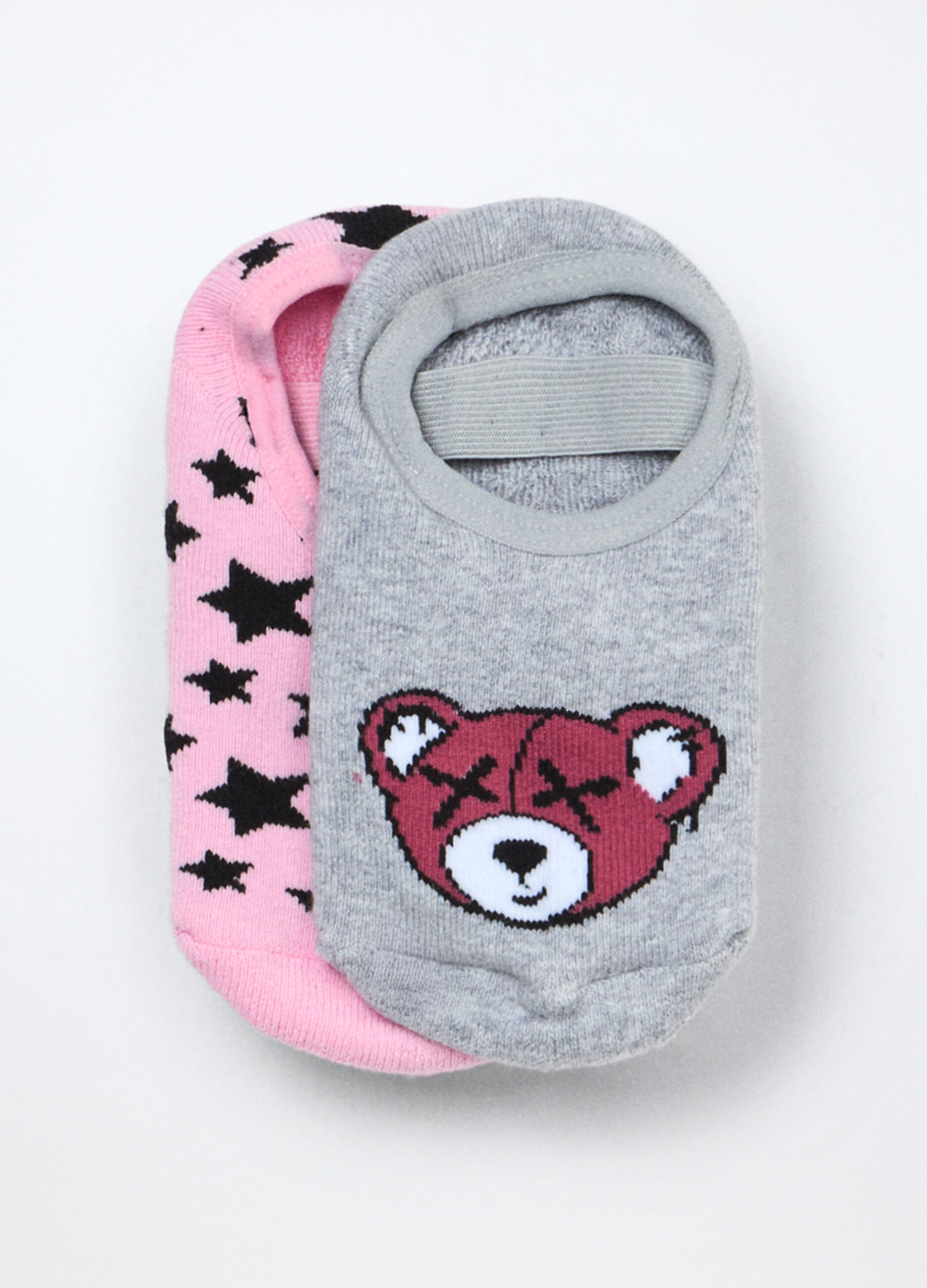 Pack 2 scarpine anti scivolo in spugna misto cotone bambina_0