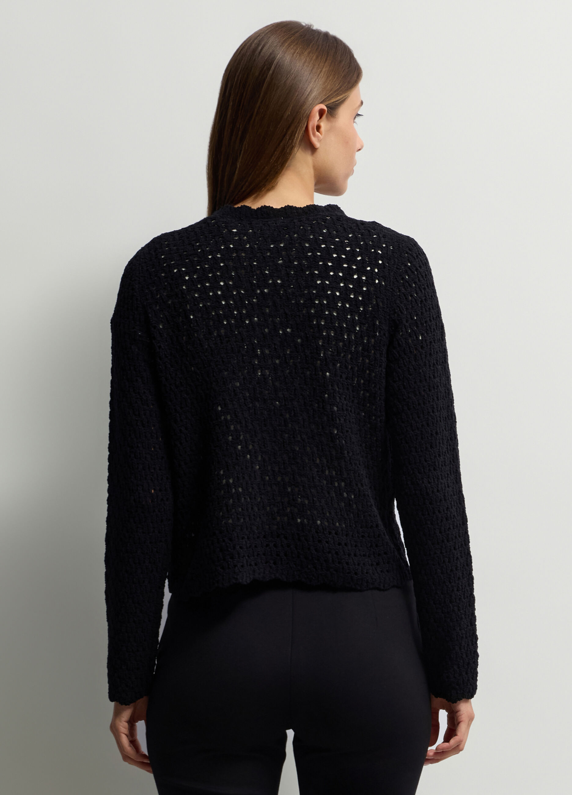 Cardigan girocollo operato donna_1