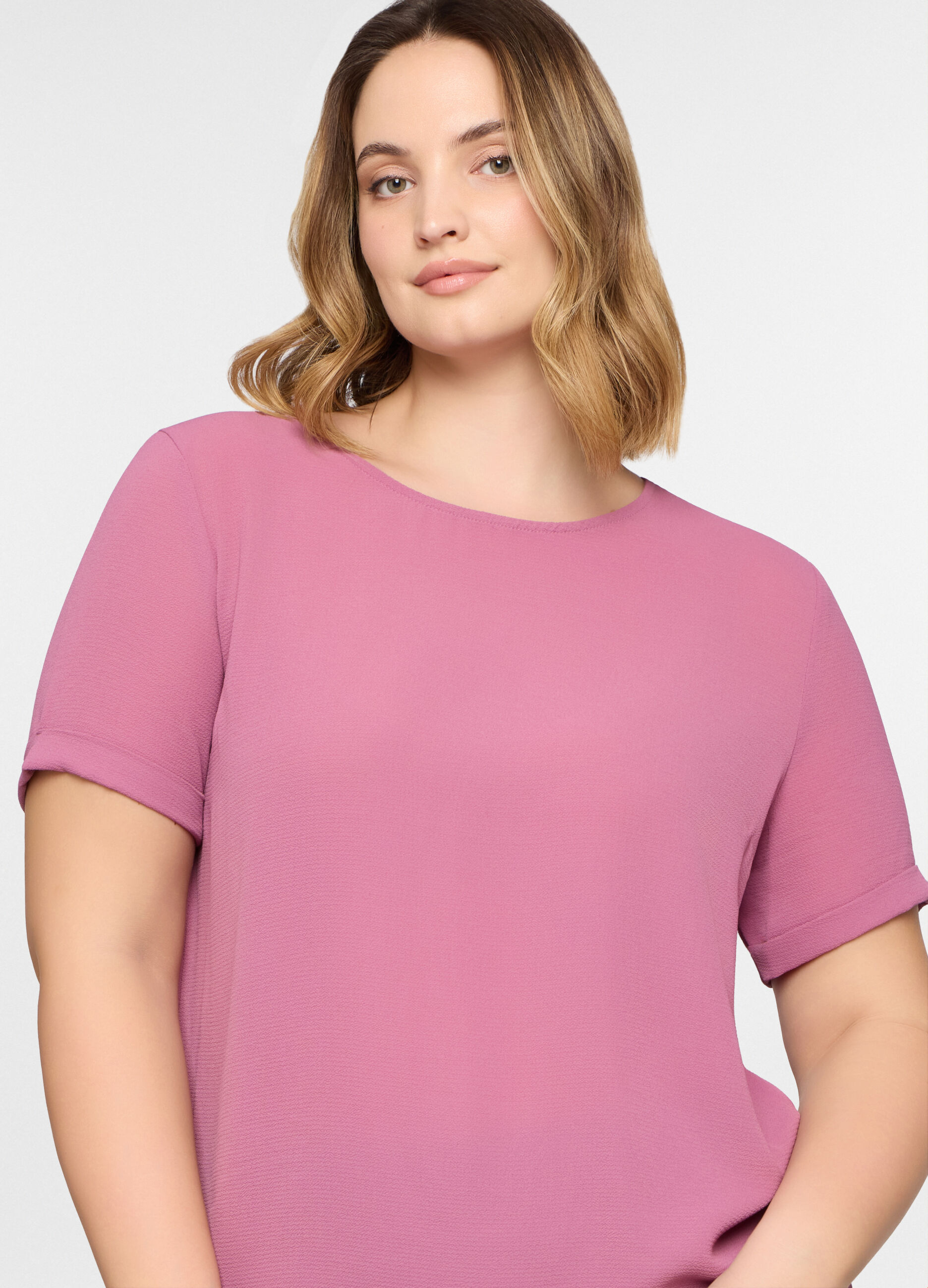 T-shirt girocollo stretch donna curvy_2