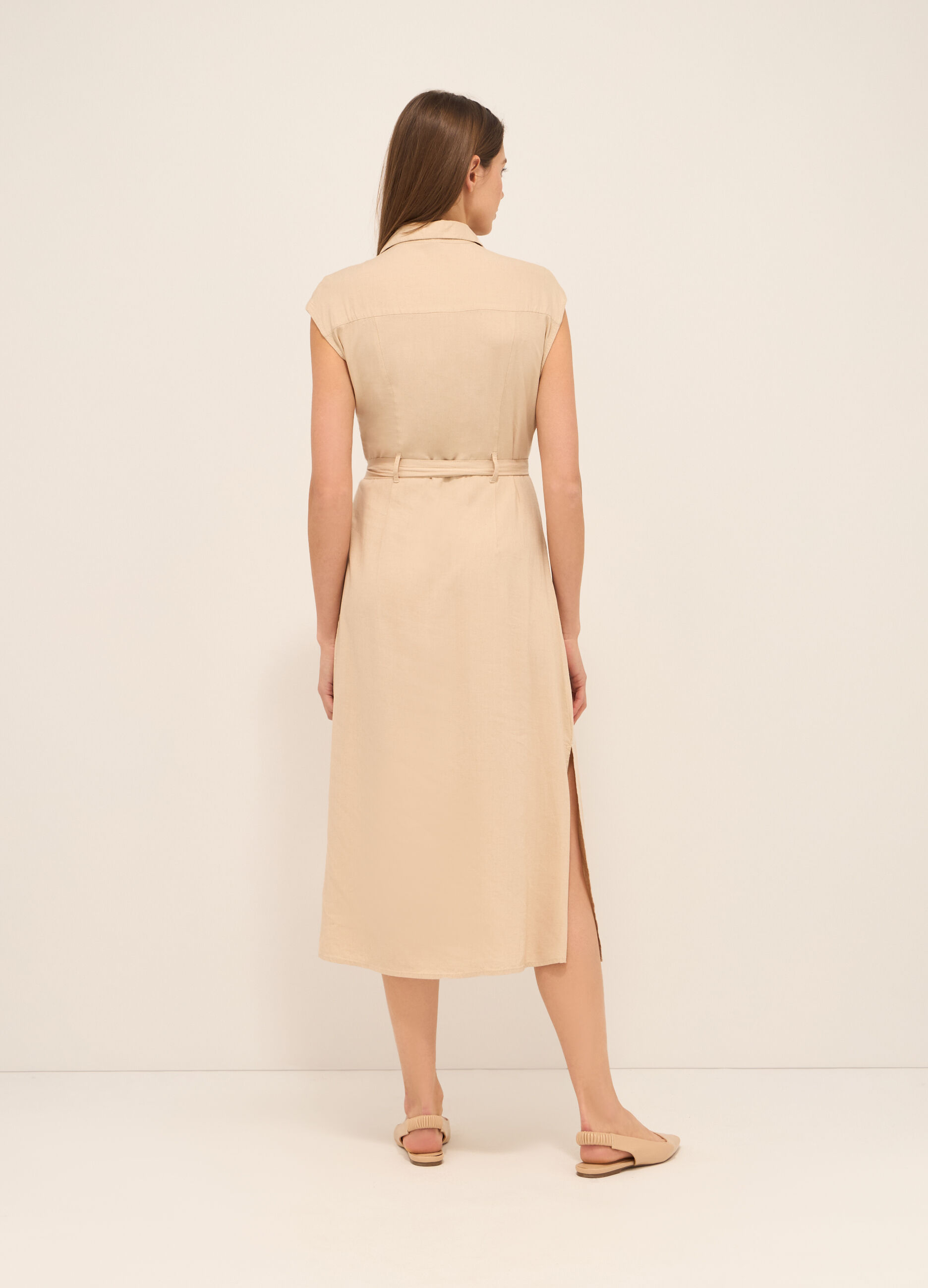 Abito lungo misto lino donna_1