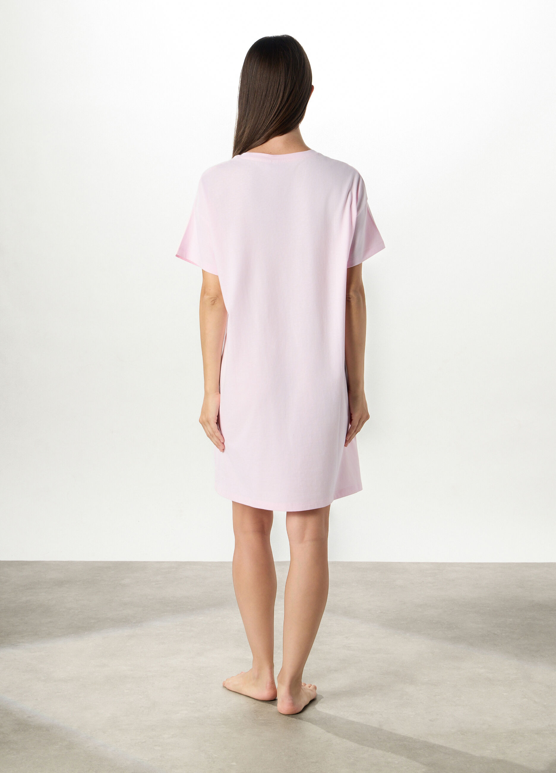 Camicia da notte maxi t-shirt in puro cotone donna_1