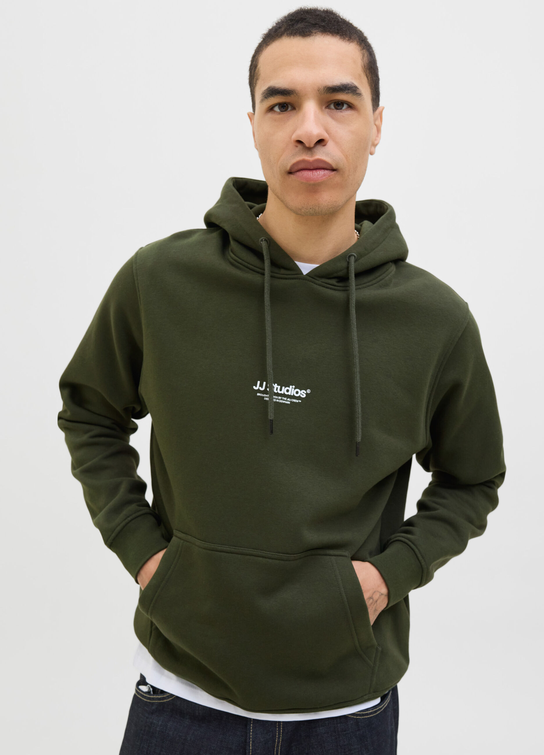 Felpa con cappuccio in cotone uomo