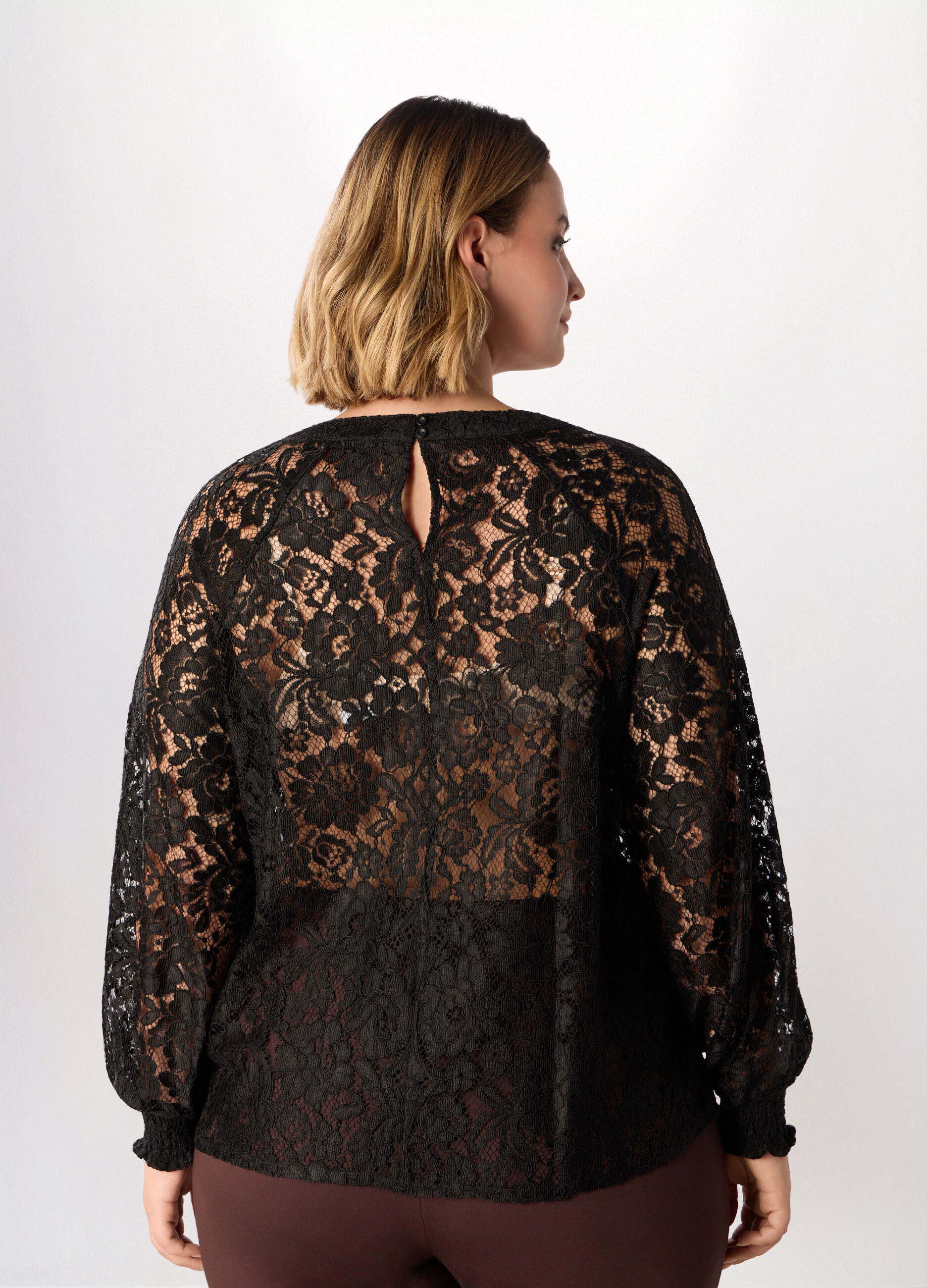 Blusa in pizzo misto viscosa donna curvy_1