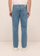 Jeans 5 tasche regular fit in denim di puro cotone uomo_1