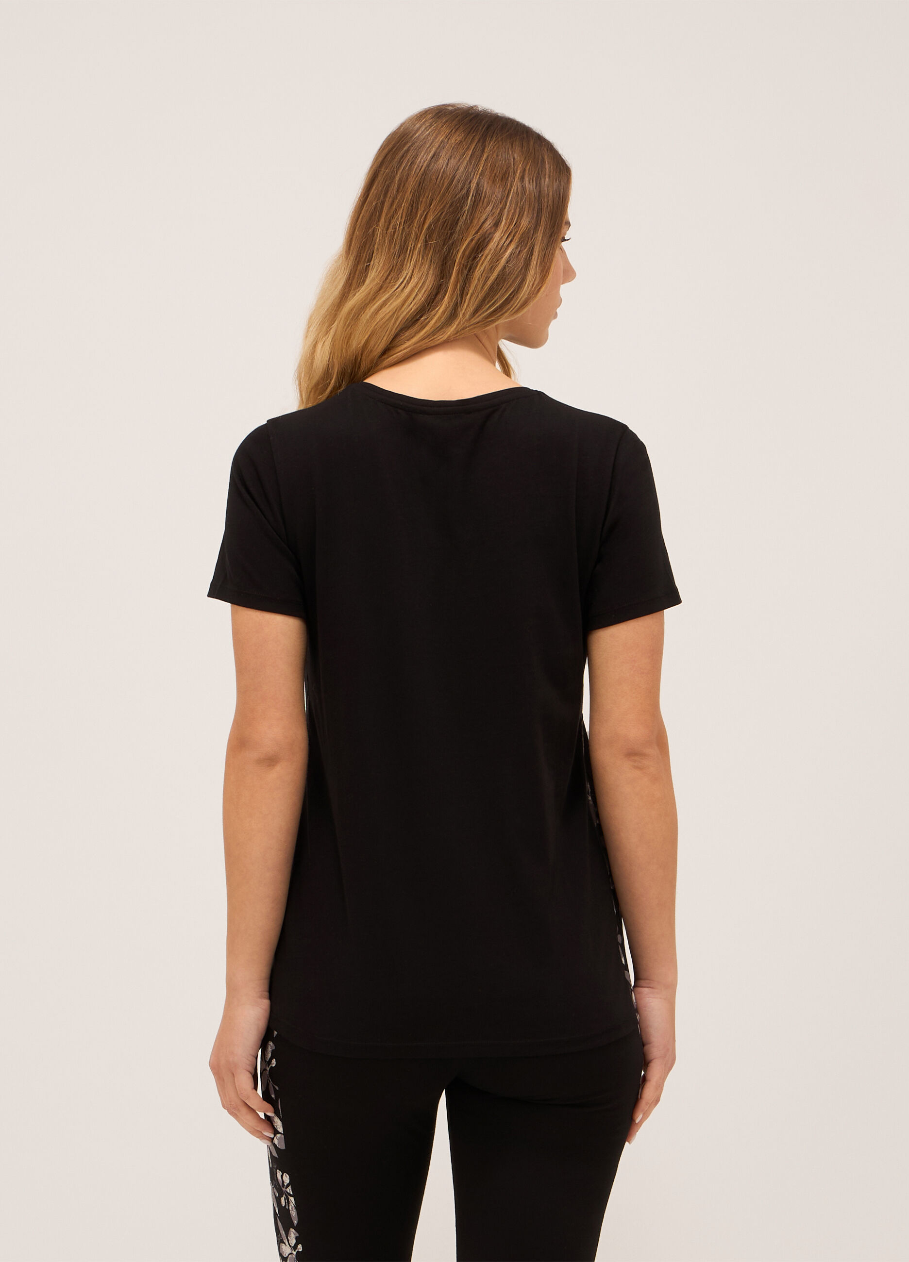 T-shirt fitness in jersey di puro cotone donna_1