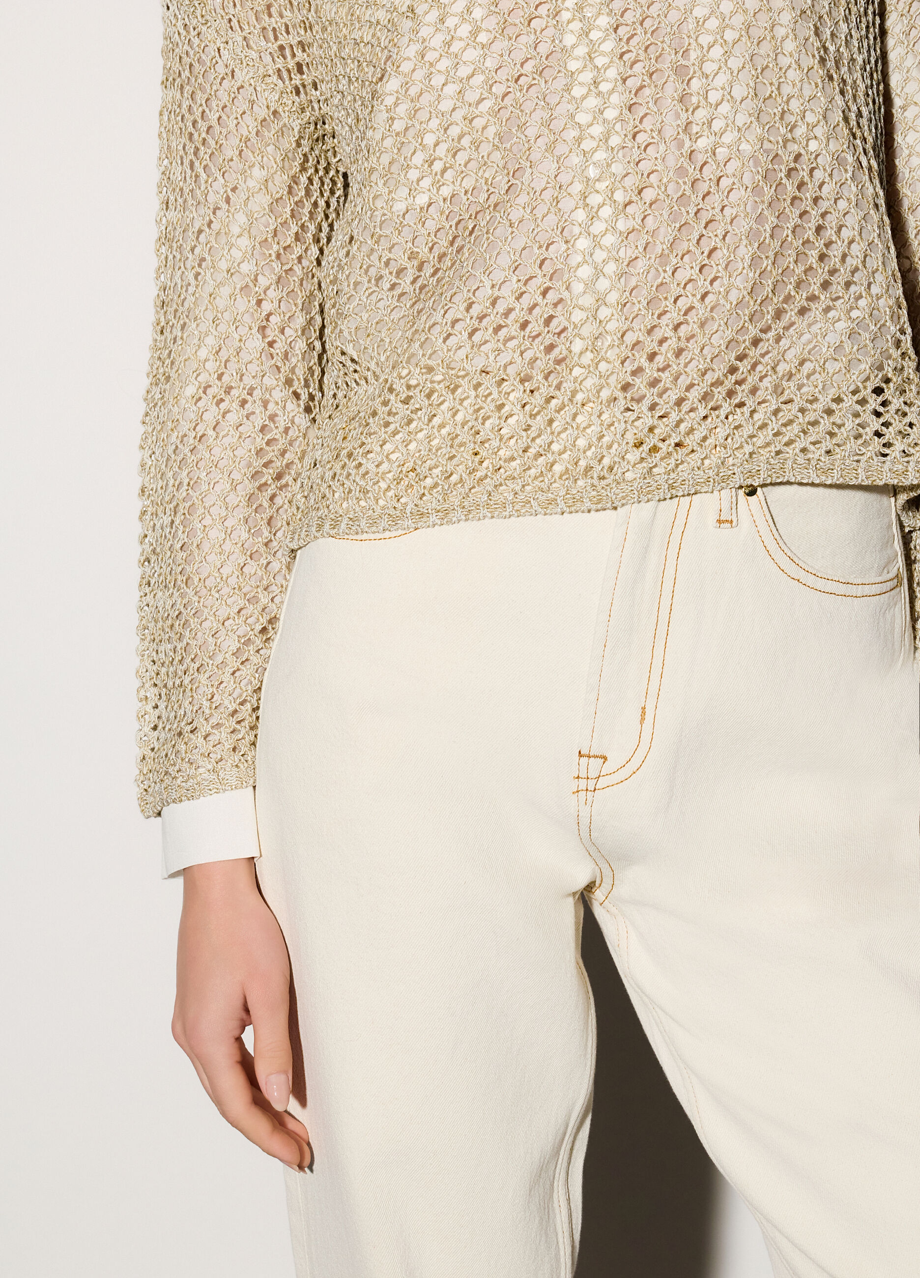 Maglia girocollo lavorata donna_3