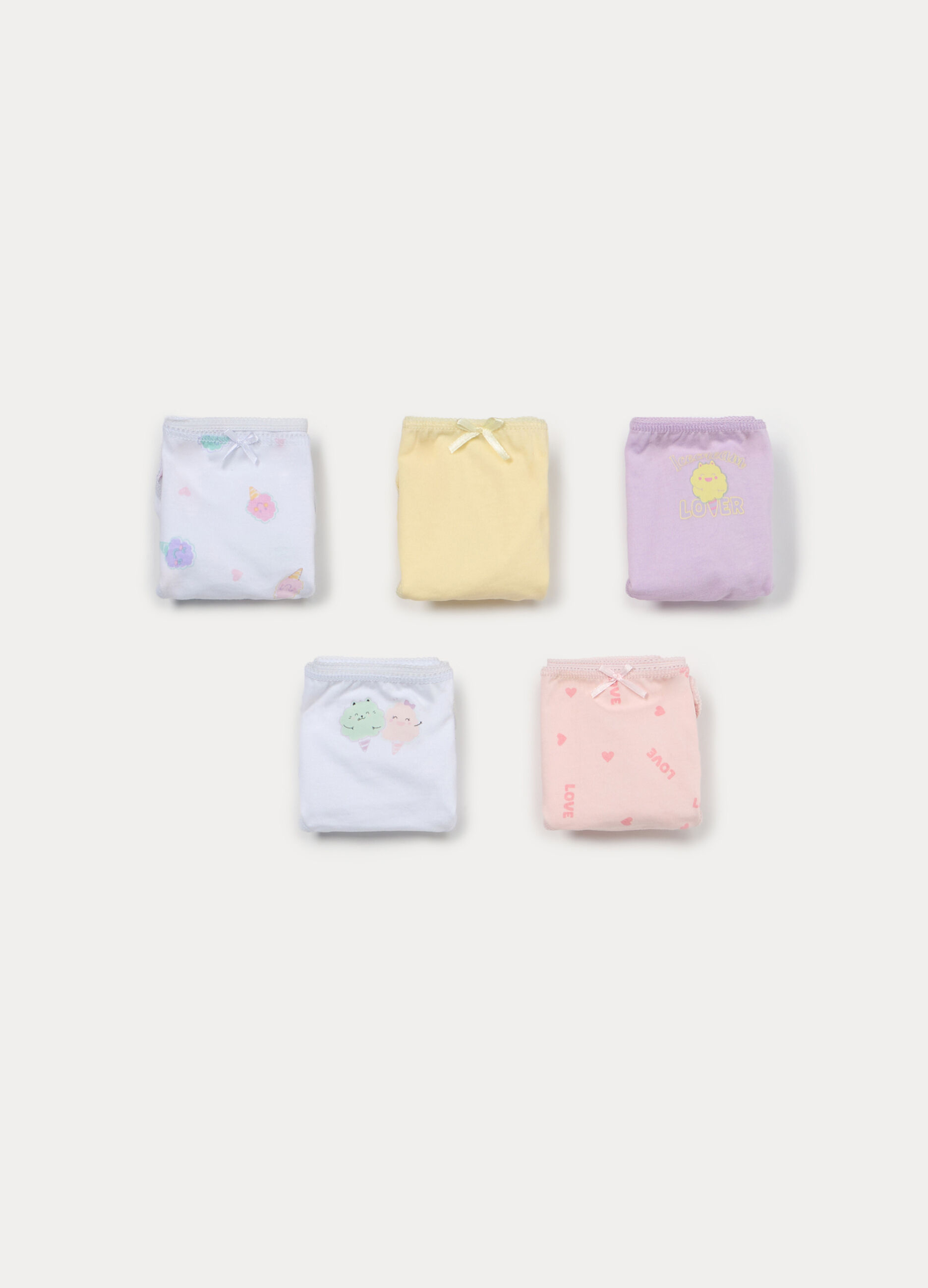 Pack 5 slip in jersey di puro cotone bambina_0