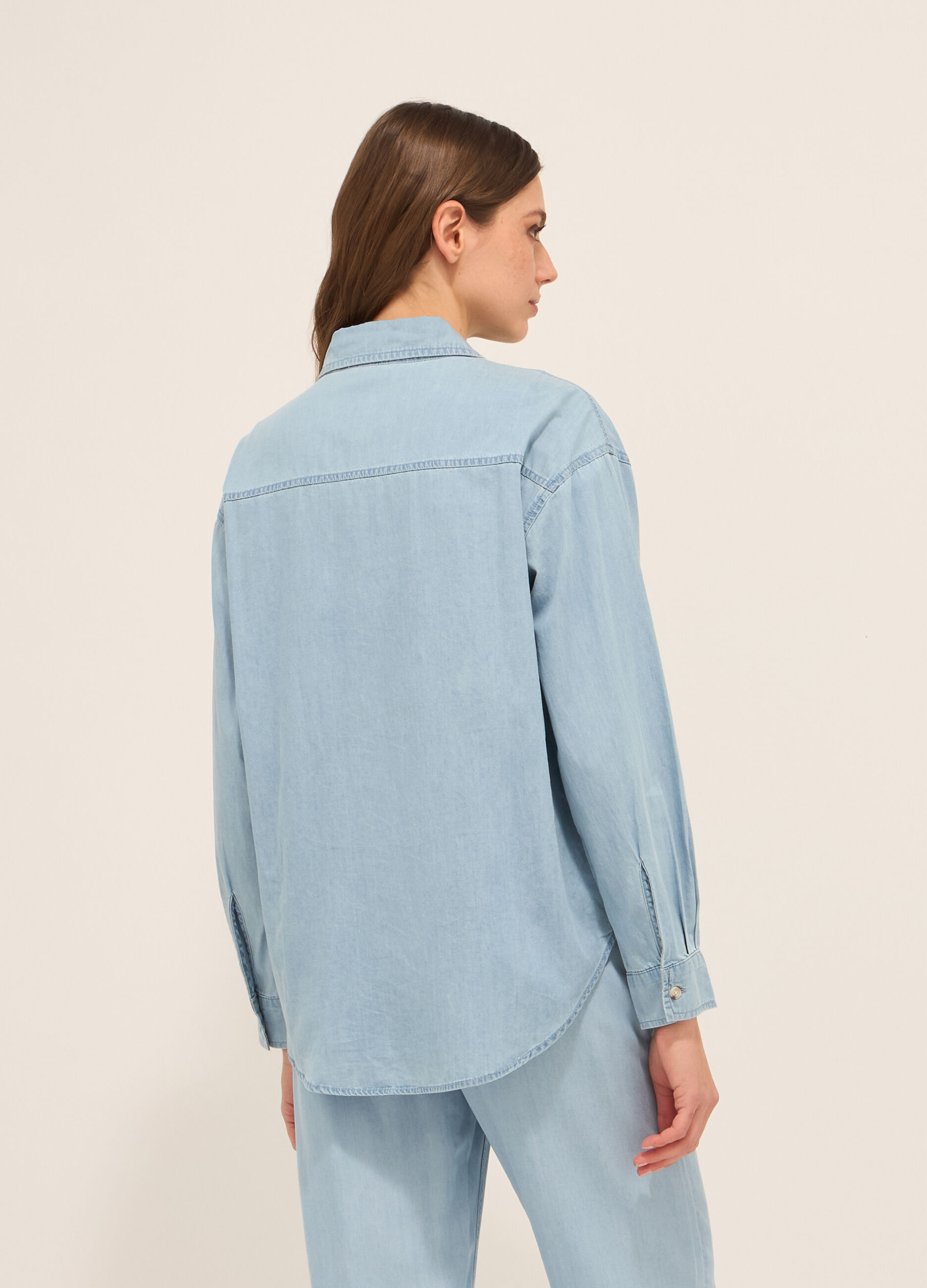 Camicia in popeline di puro cotone donna_1