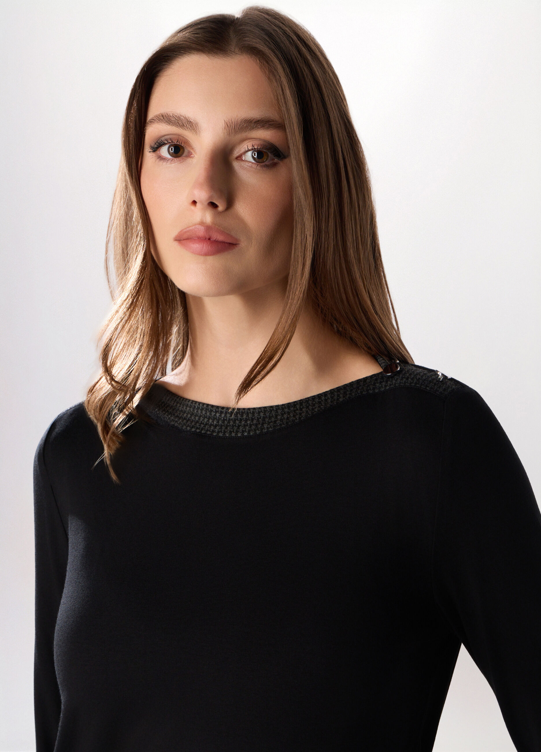 T-shirt in jersey di viscosa stretch donna _2