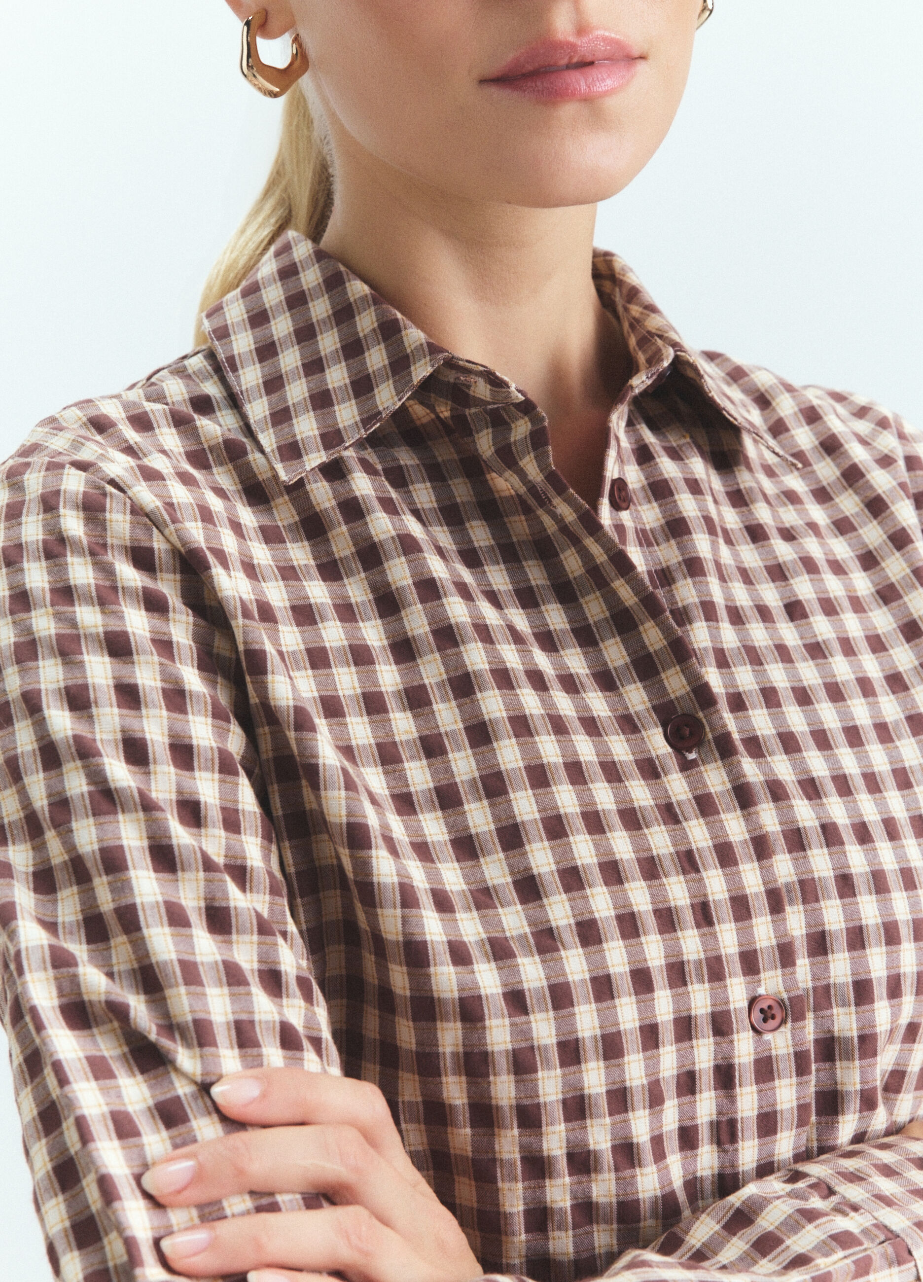 Camicia Fit Over con colletto alla francese donna_4