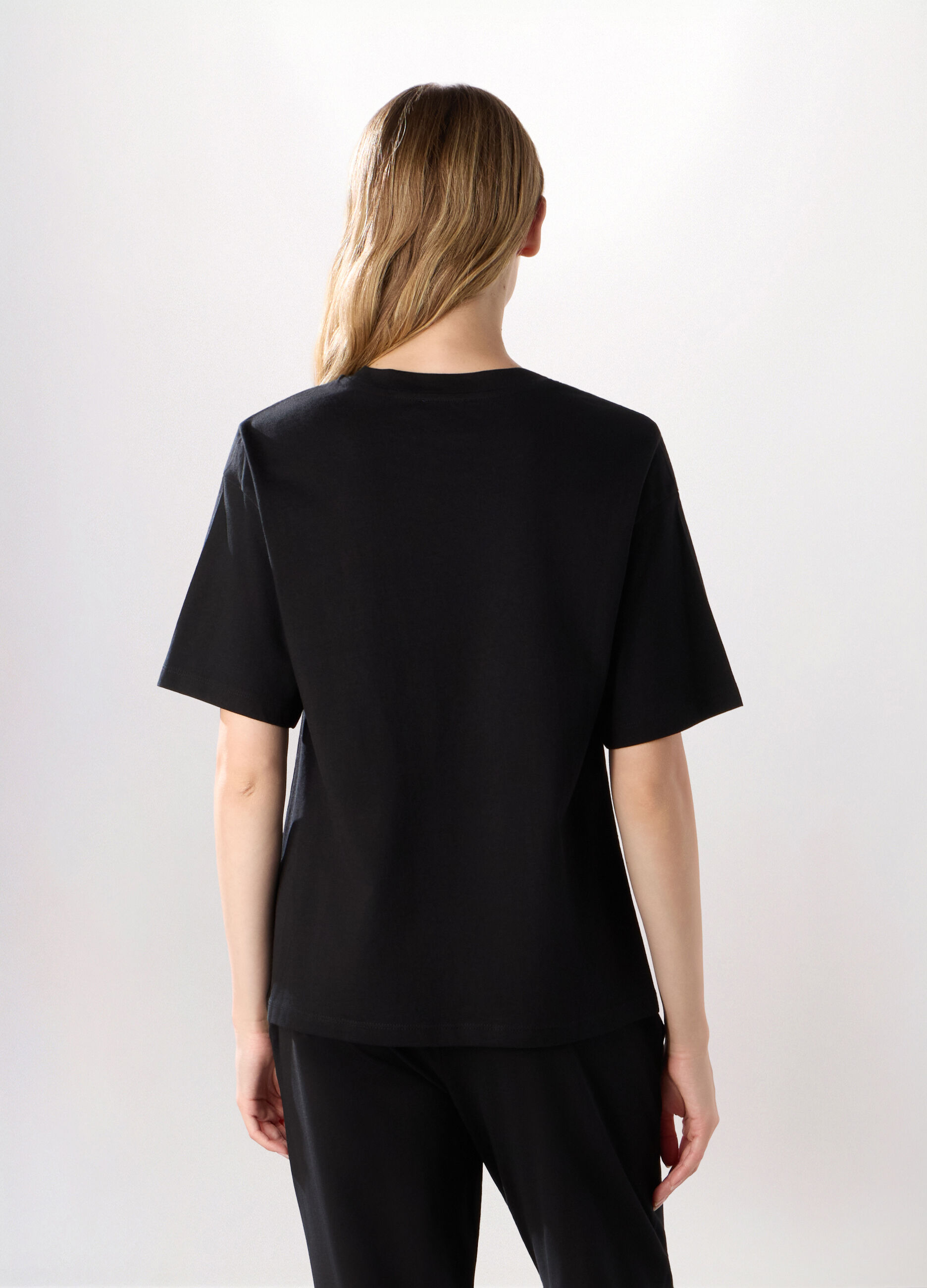 T-shirt in jersey di puro cotone donna_1