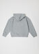 Felpa full zip con cappuccio in misto cotone donna_5