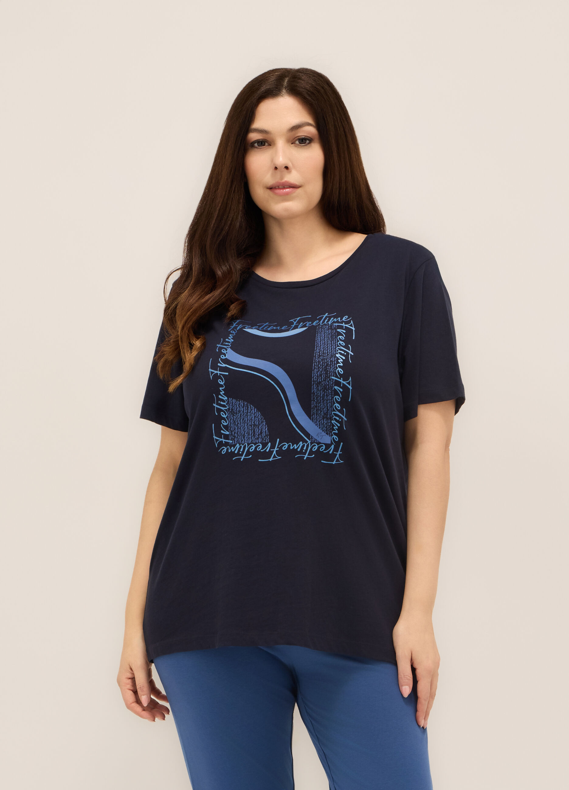 T-shirt in jersey di puro cotone donna curvy_0