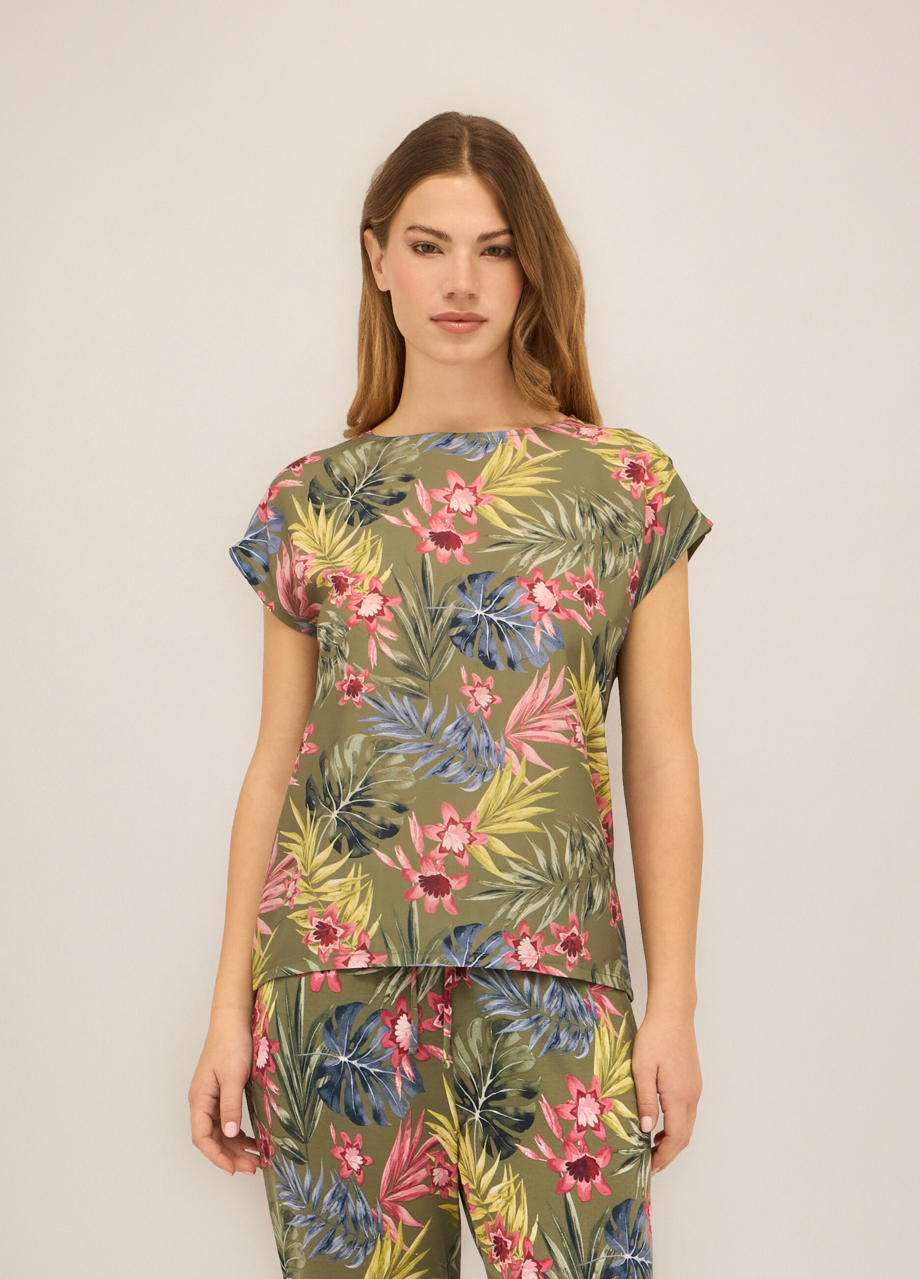 T-shirt in viscosa stretch donna_0
