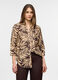 Camicia fit regular con scollo a V misto lino donna_0