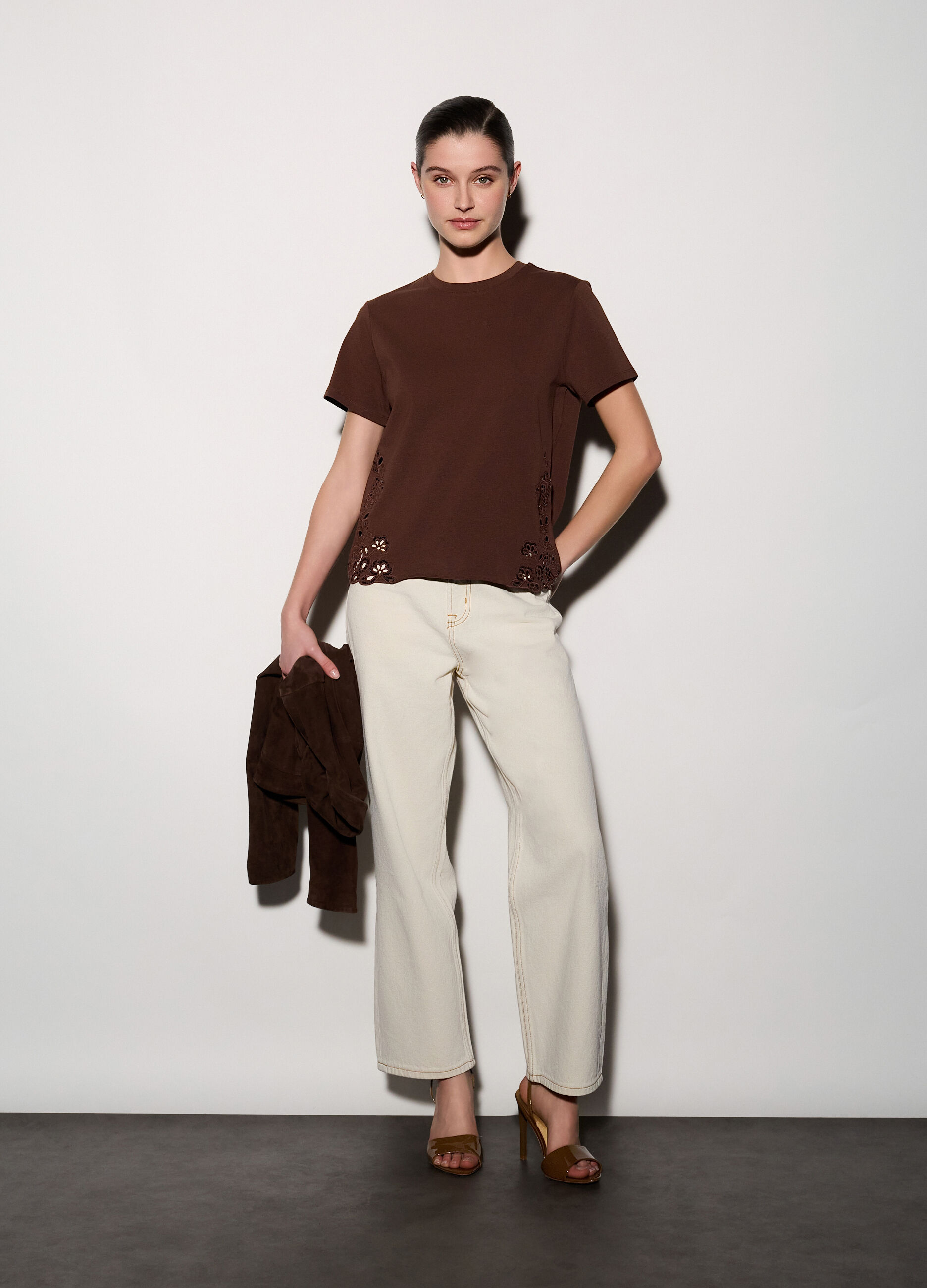 T-shirt girocollo stretch donna_0