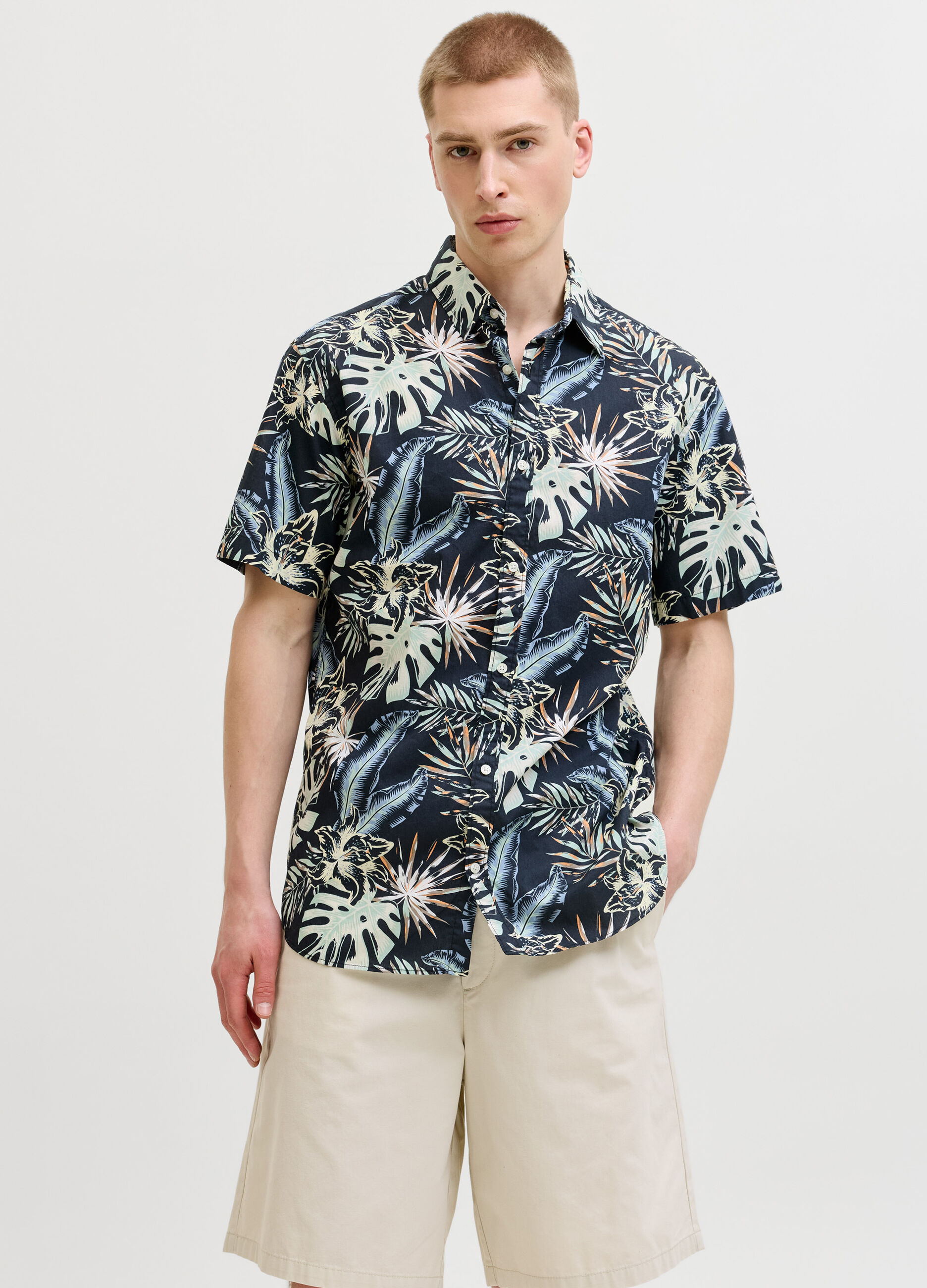 Camicia in cotone stampato uomo_0