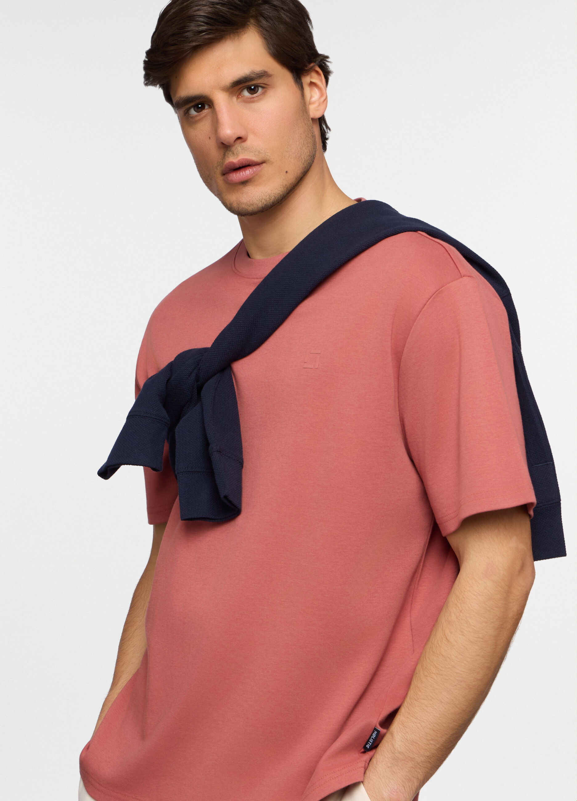 T-shirt girocollo oversize in cotone uomo_0