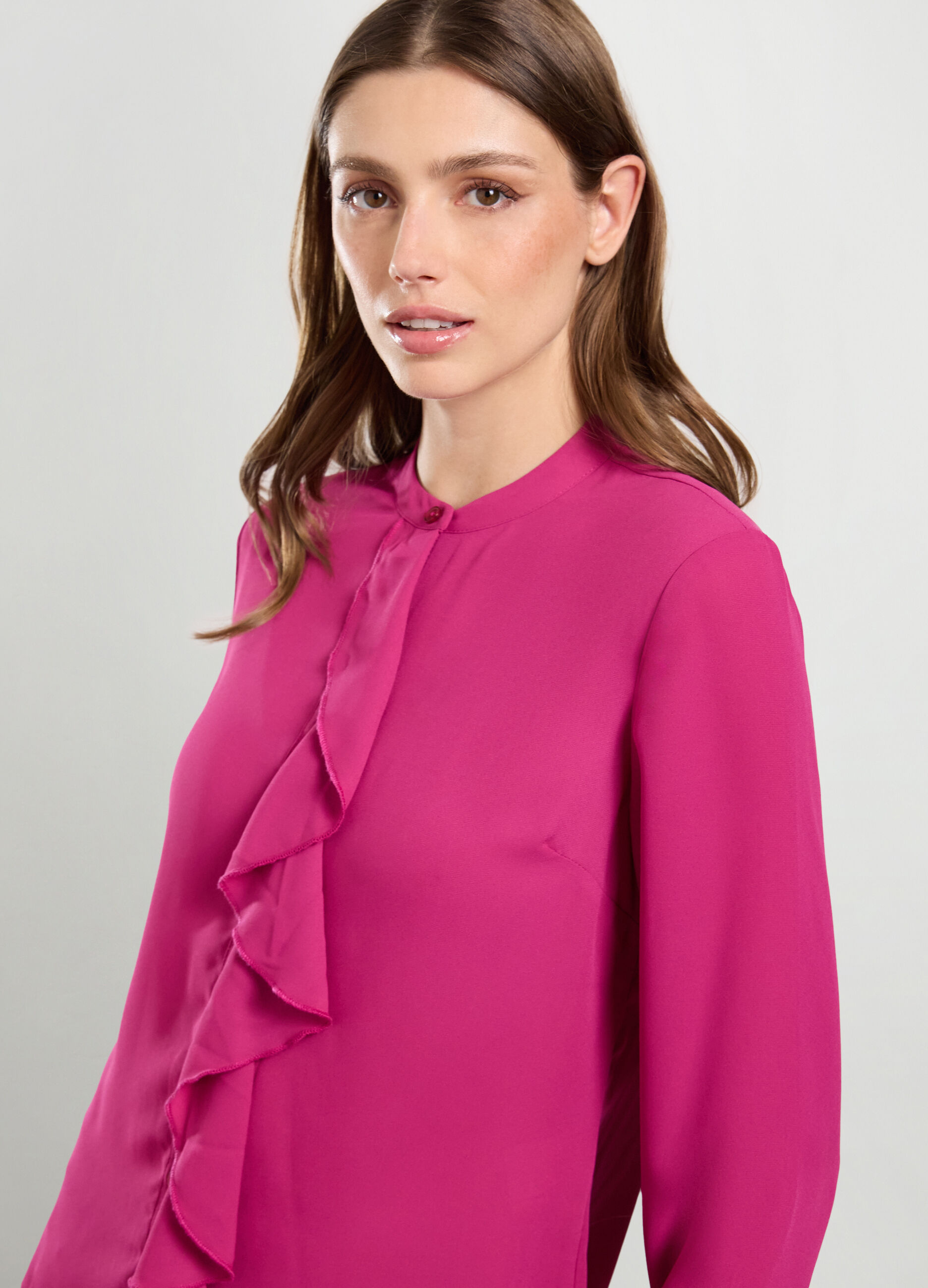 Camicia con rouches donna_2