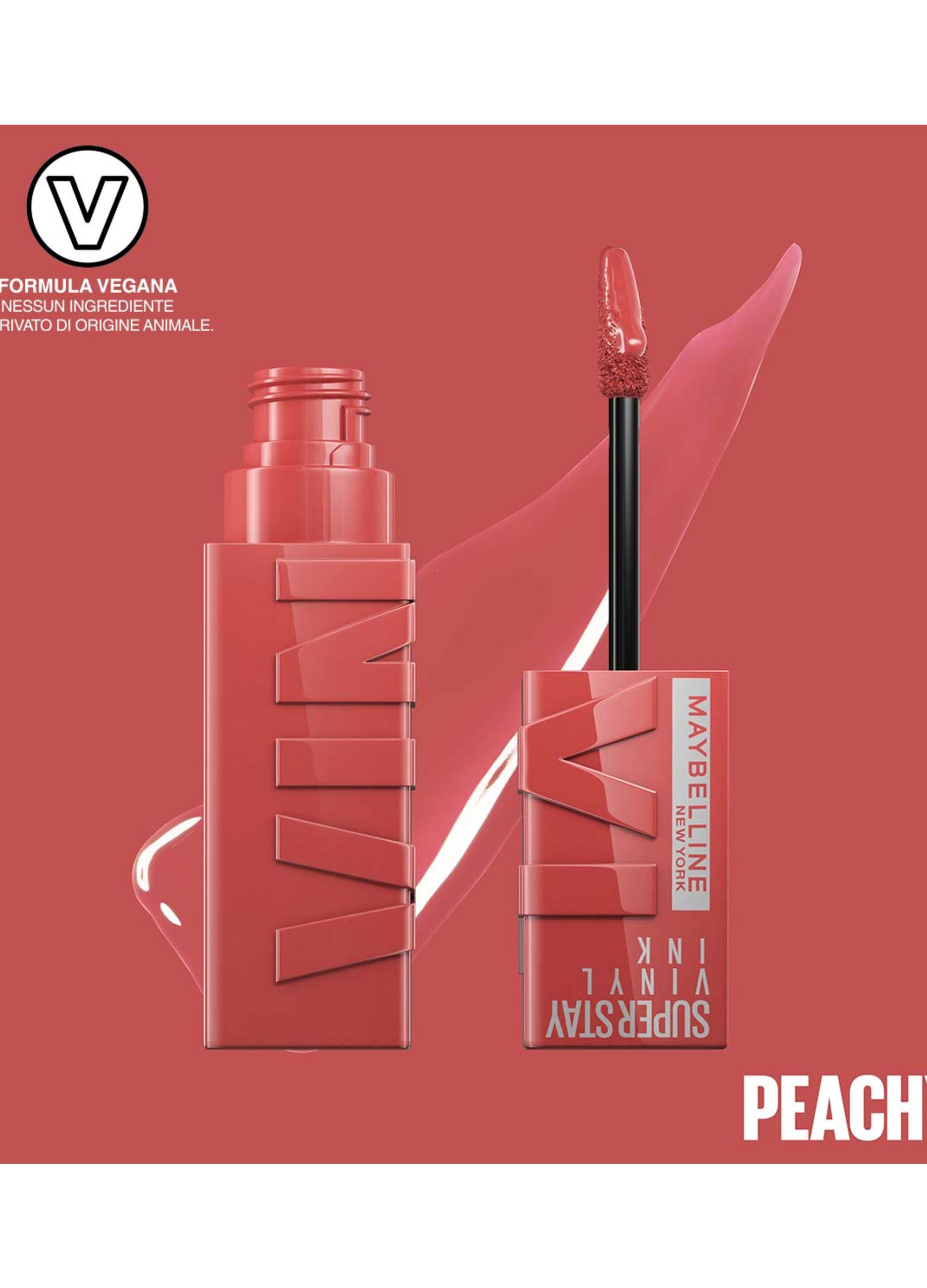 Rossetto a lunga tenuta effetto vinilico superstay vinyl ink  15 peachy.