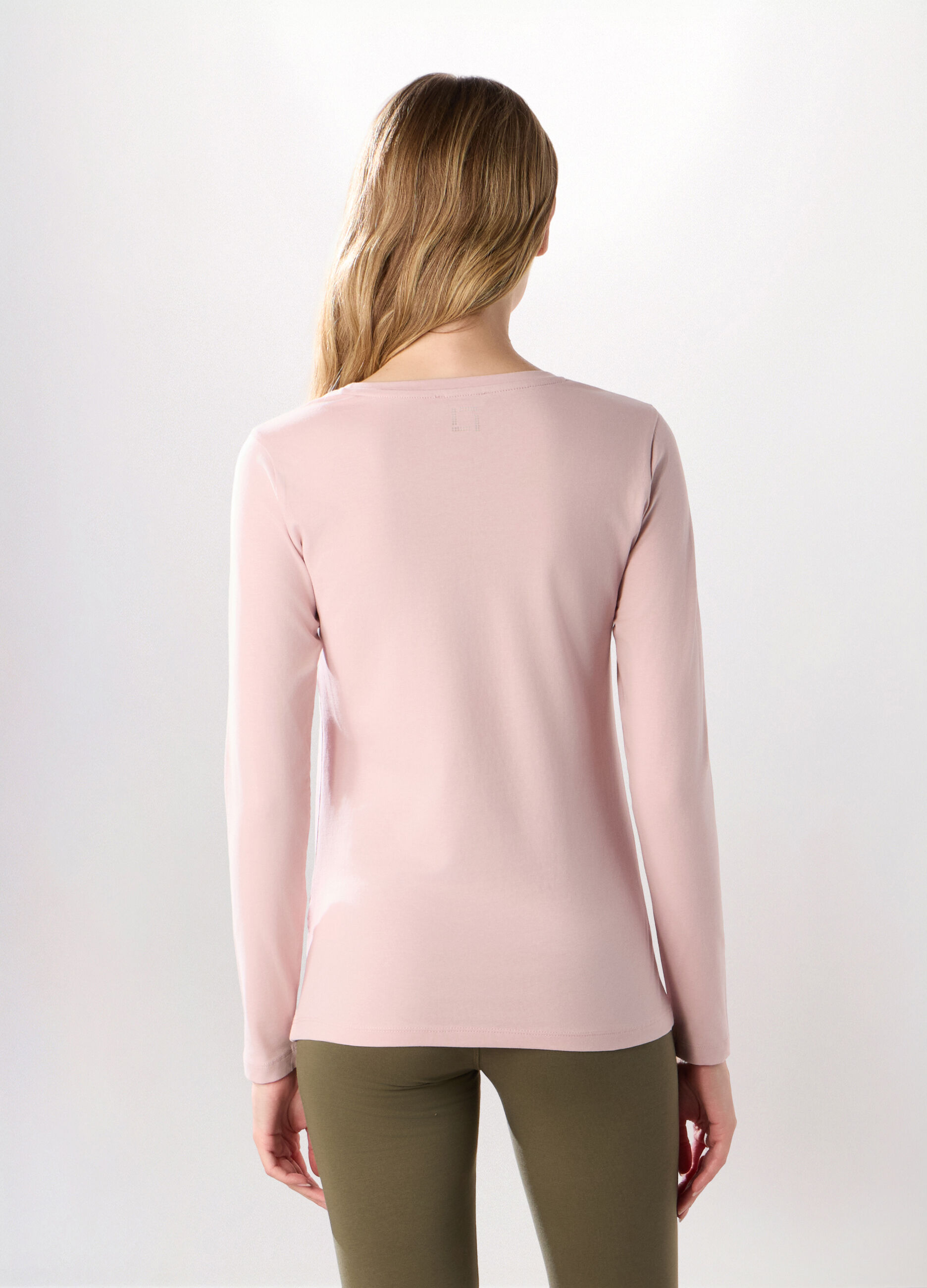 T-shirt in jersey di cotone stretch donna_1