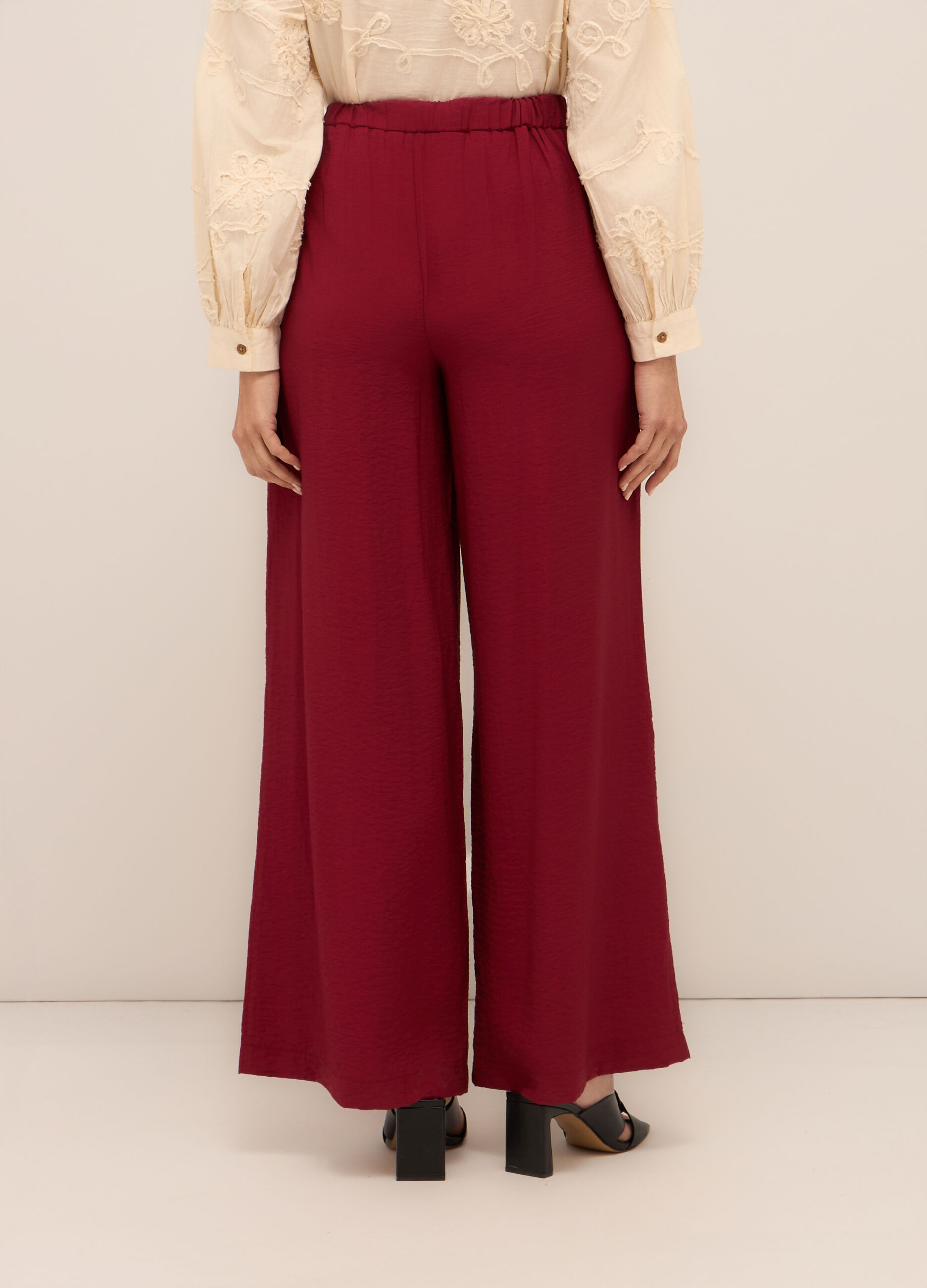 Pantaloni palazzo misto viscosa donna_1