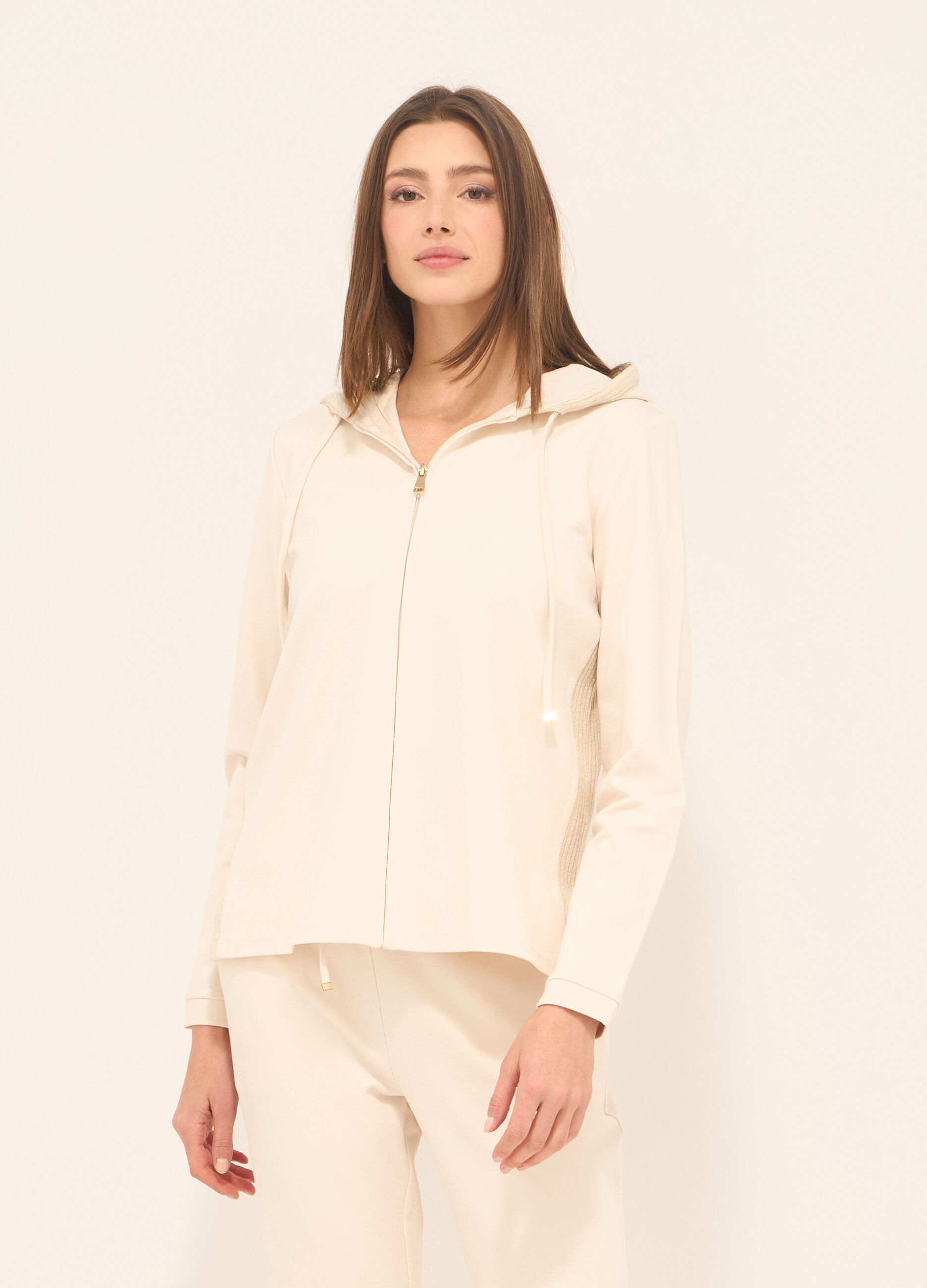 Felpa in punto Milano stretch donna_0