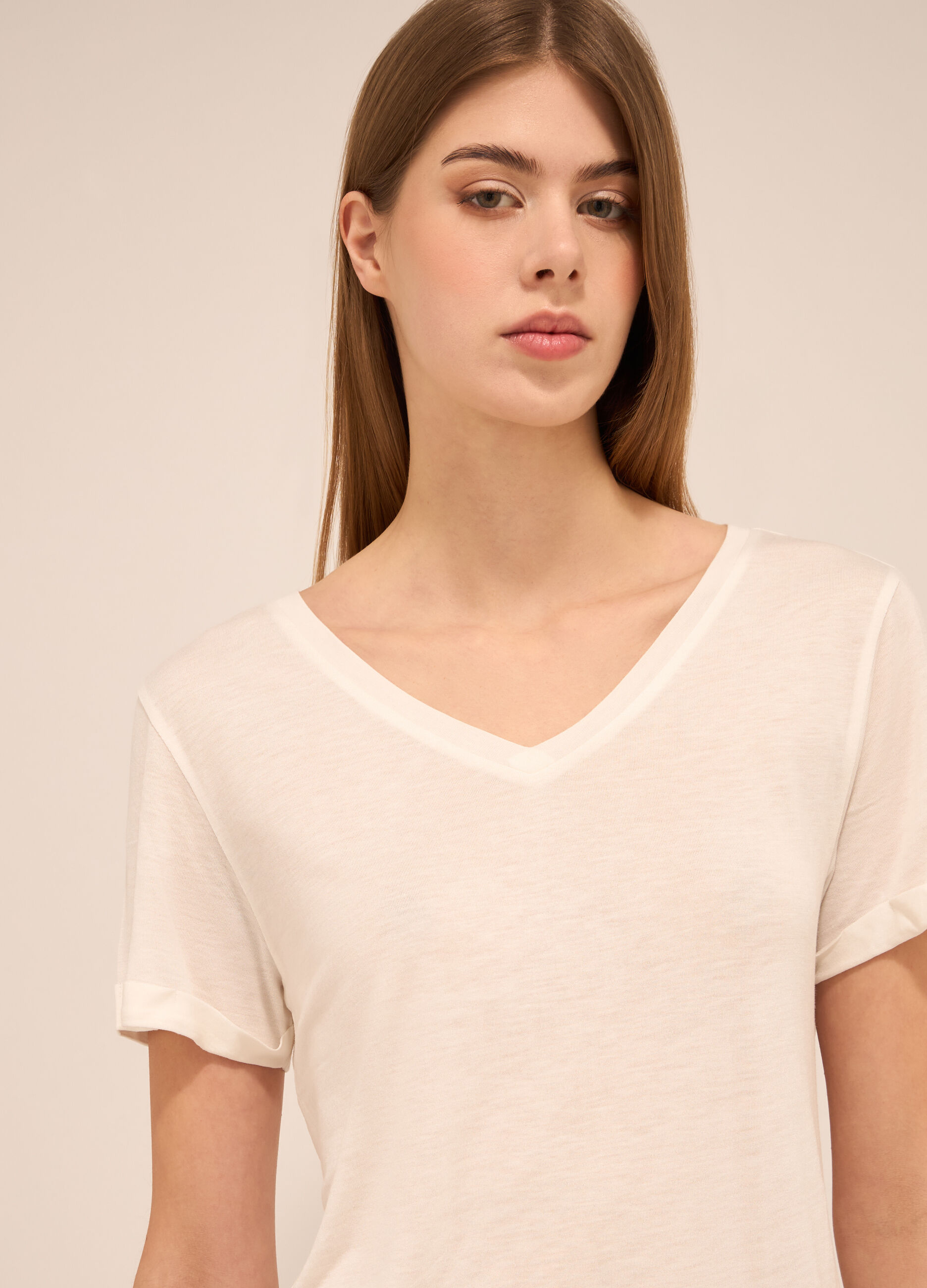 T-shirt in pura viscosa donna_2