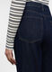 Pantaloni wide leg in denim di puro cotone donna_2