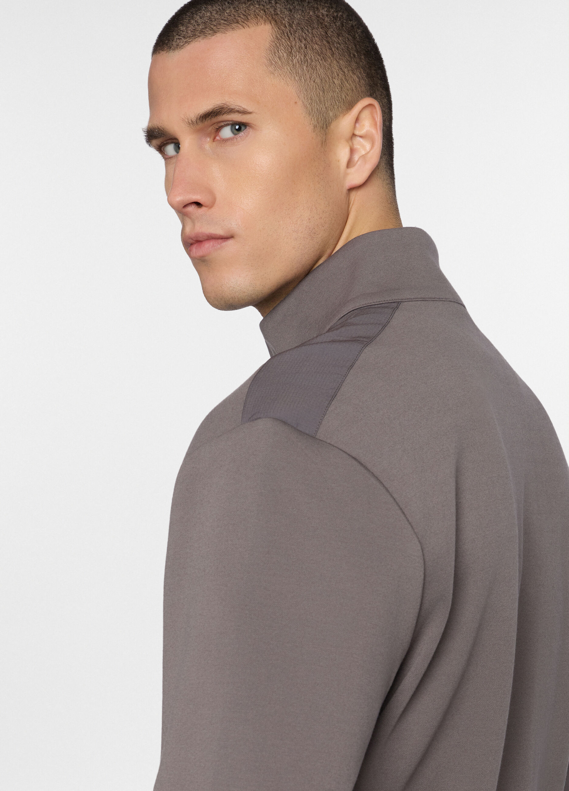 Felpa con mezza zip in interlock uomo_2