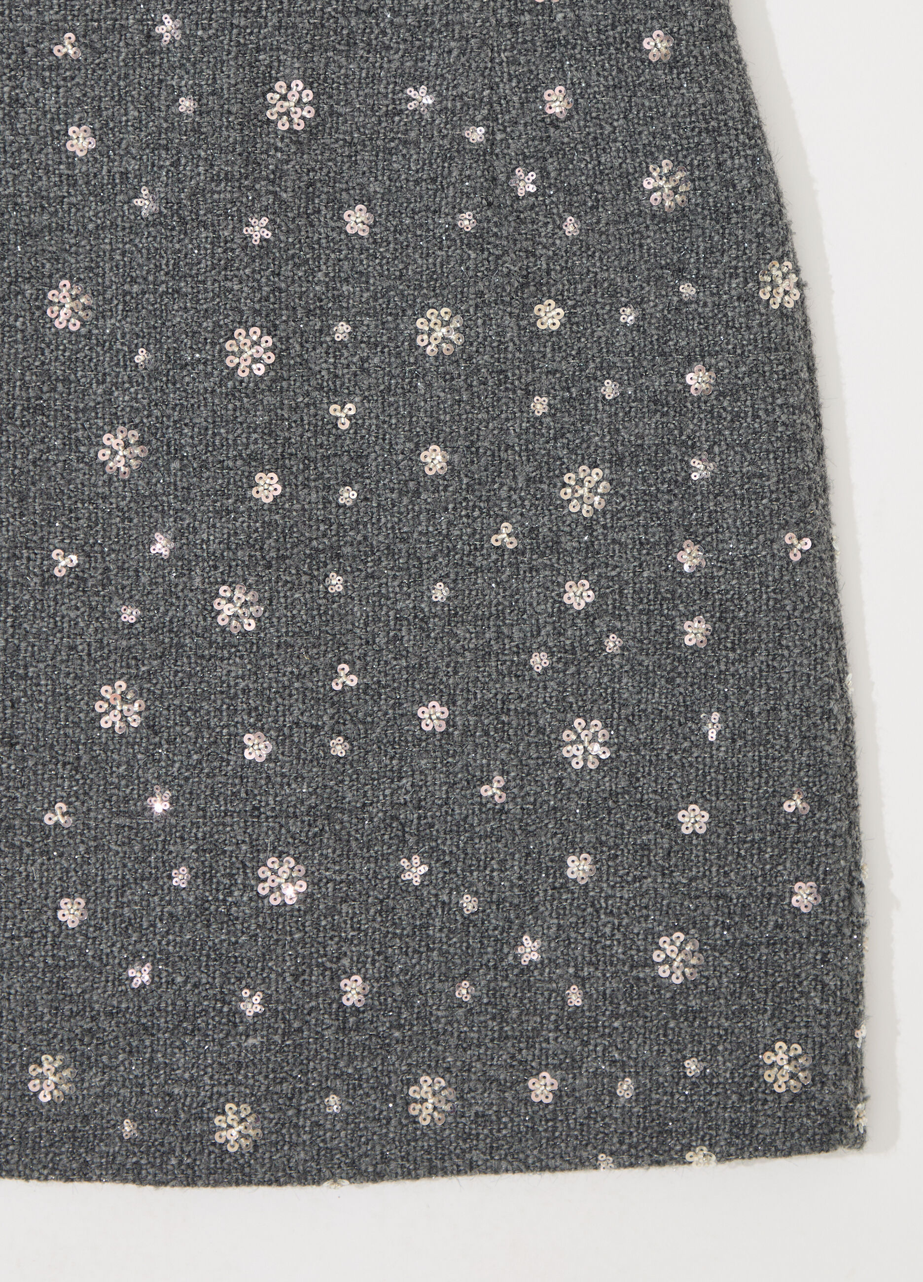 Vestito corto in bouclé di misto lana donna_6