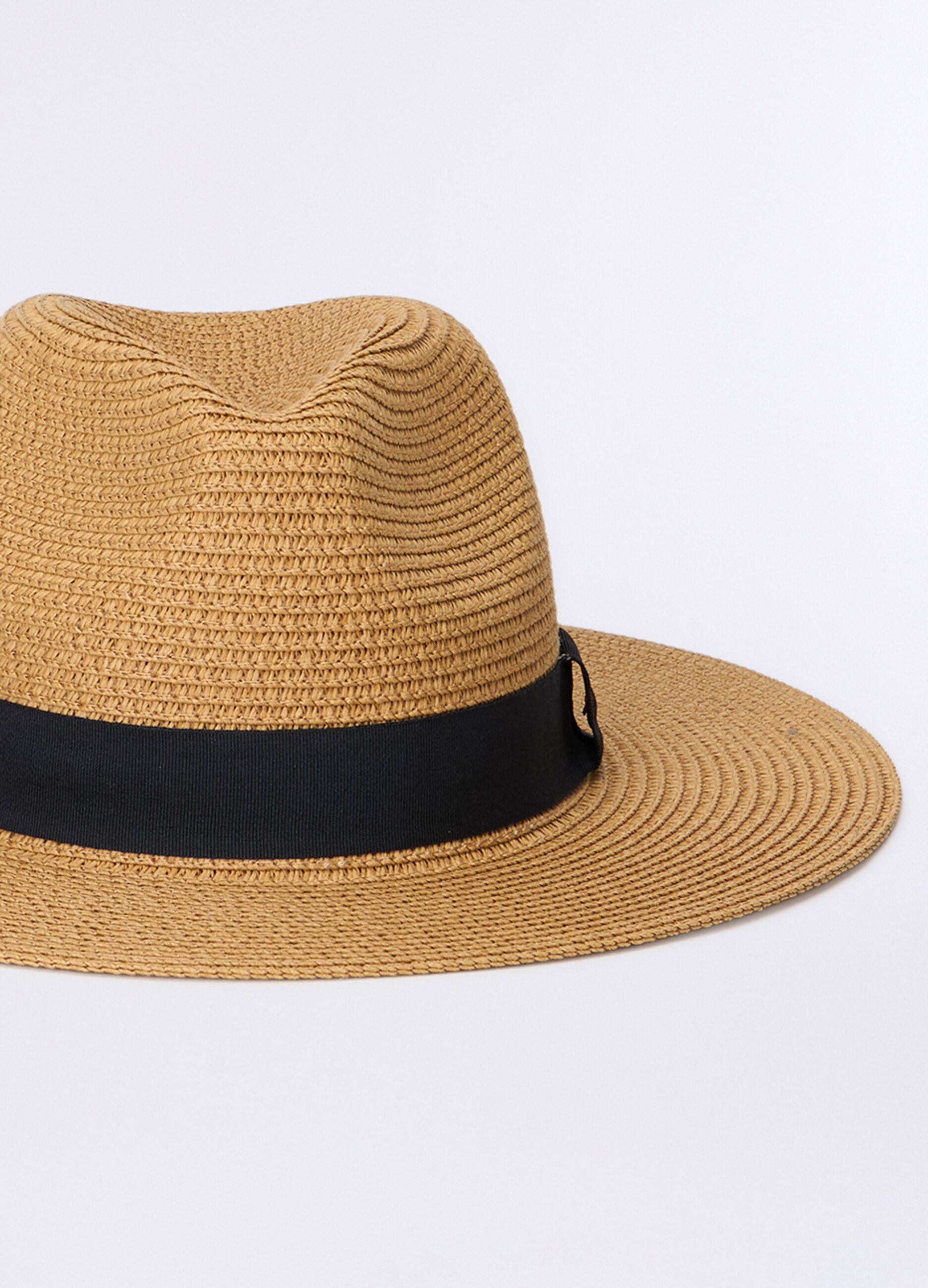 Cappello stile Panama con fascia di stoffa uomo_1