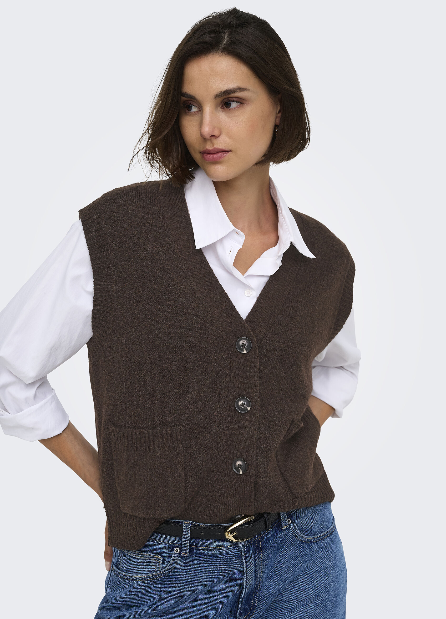 Cardigan in maglia con scollo a V_4