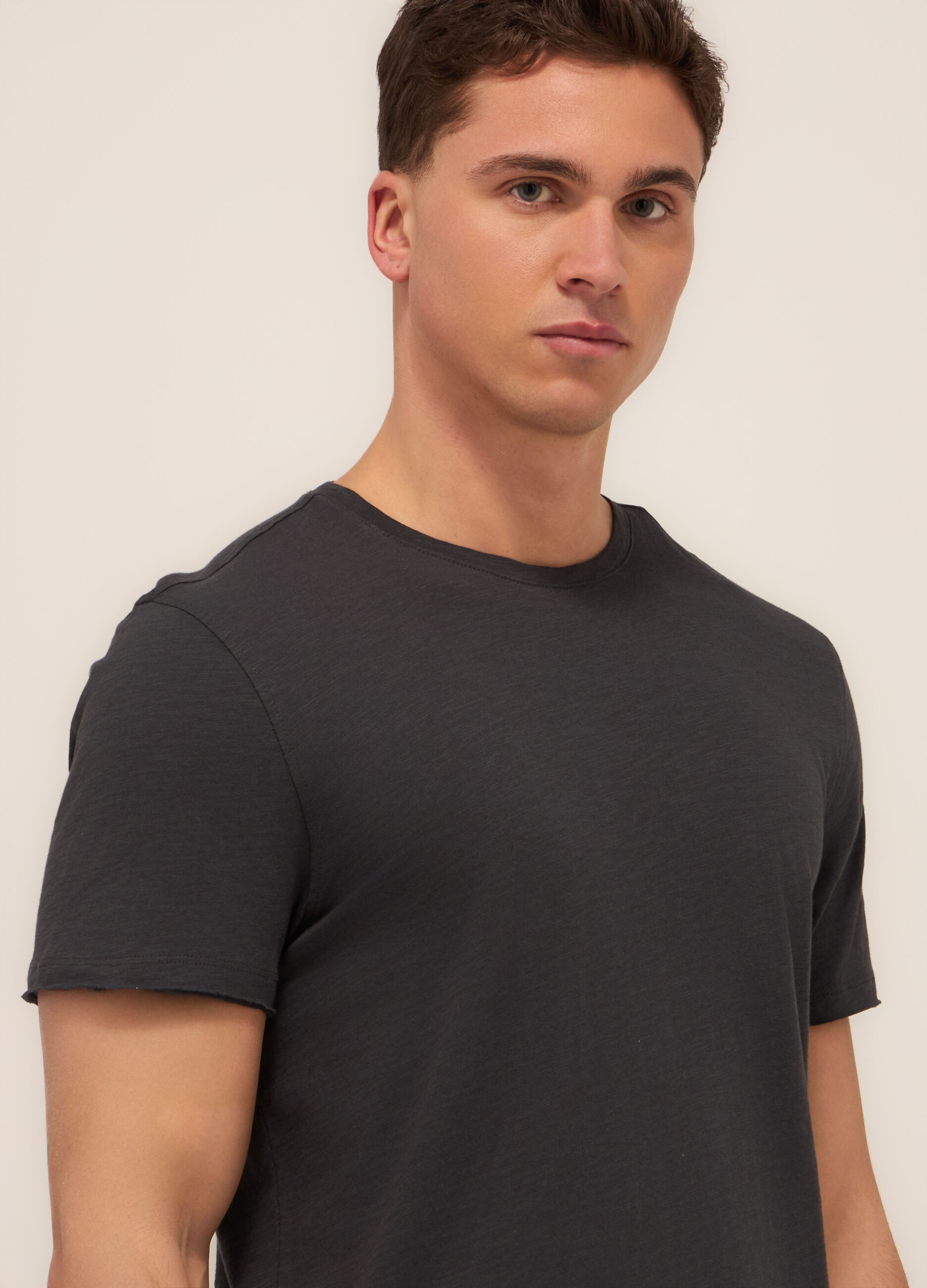 T-shirt in jersey di cotone mélange uomo_2