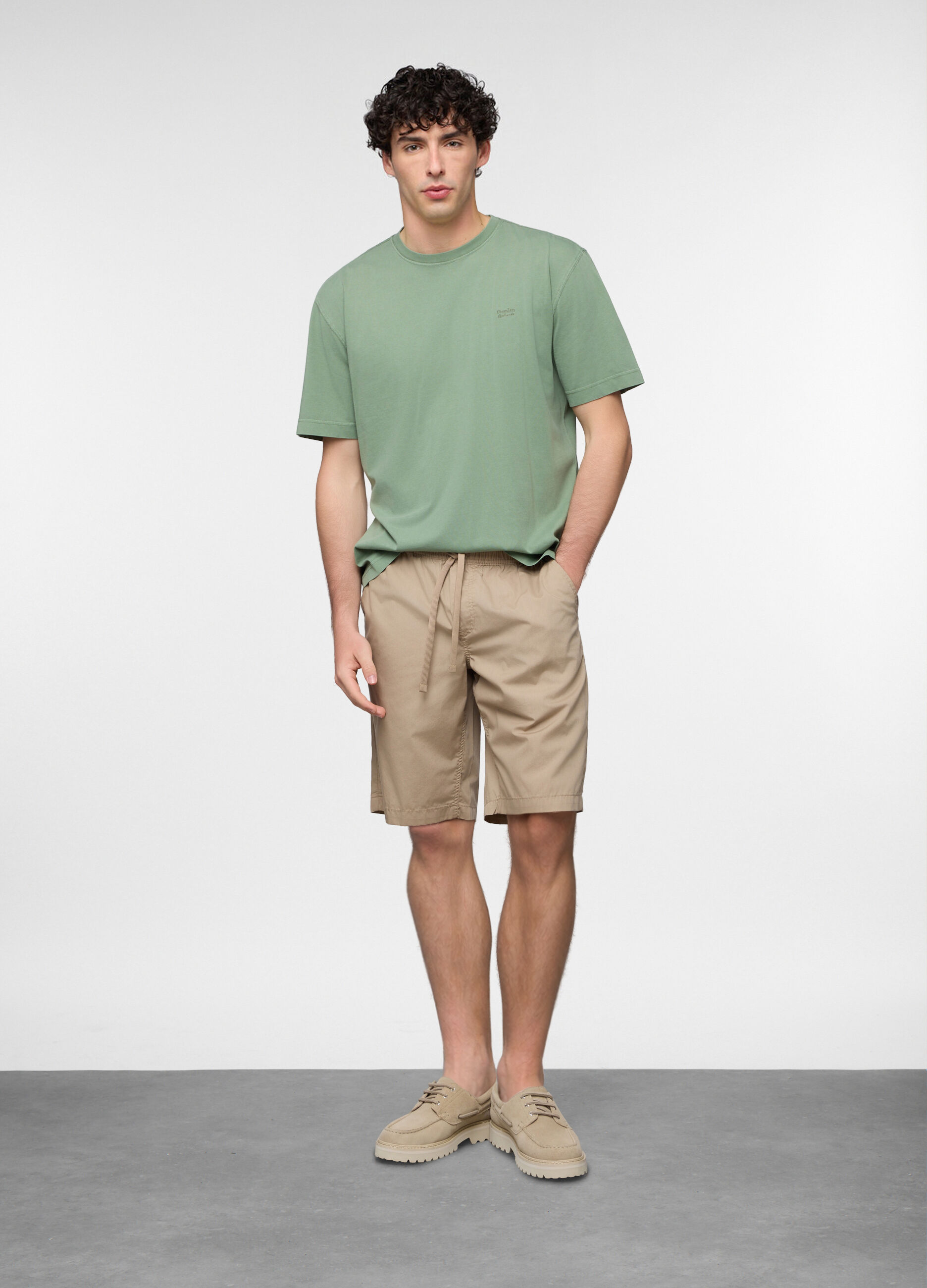 Bermuda chino in popeline misto cotone uomo_0