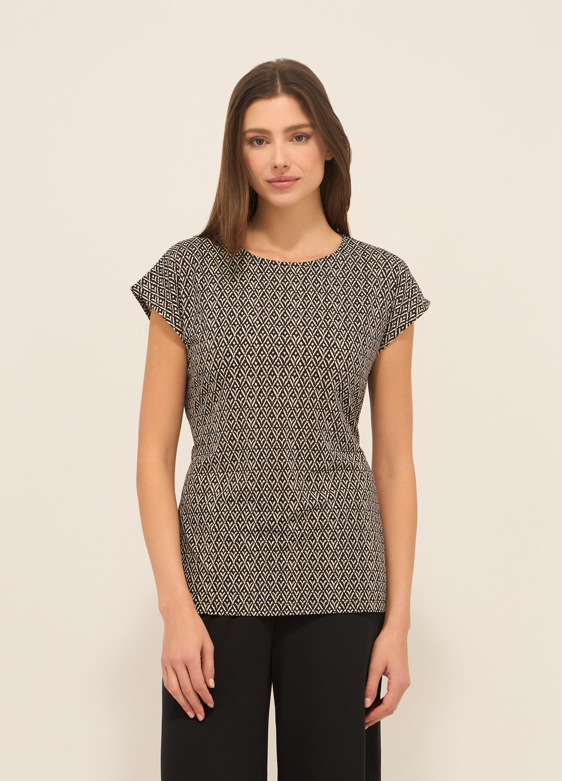 T-shirt in jersey stretch donna_0