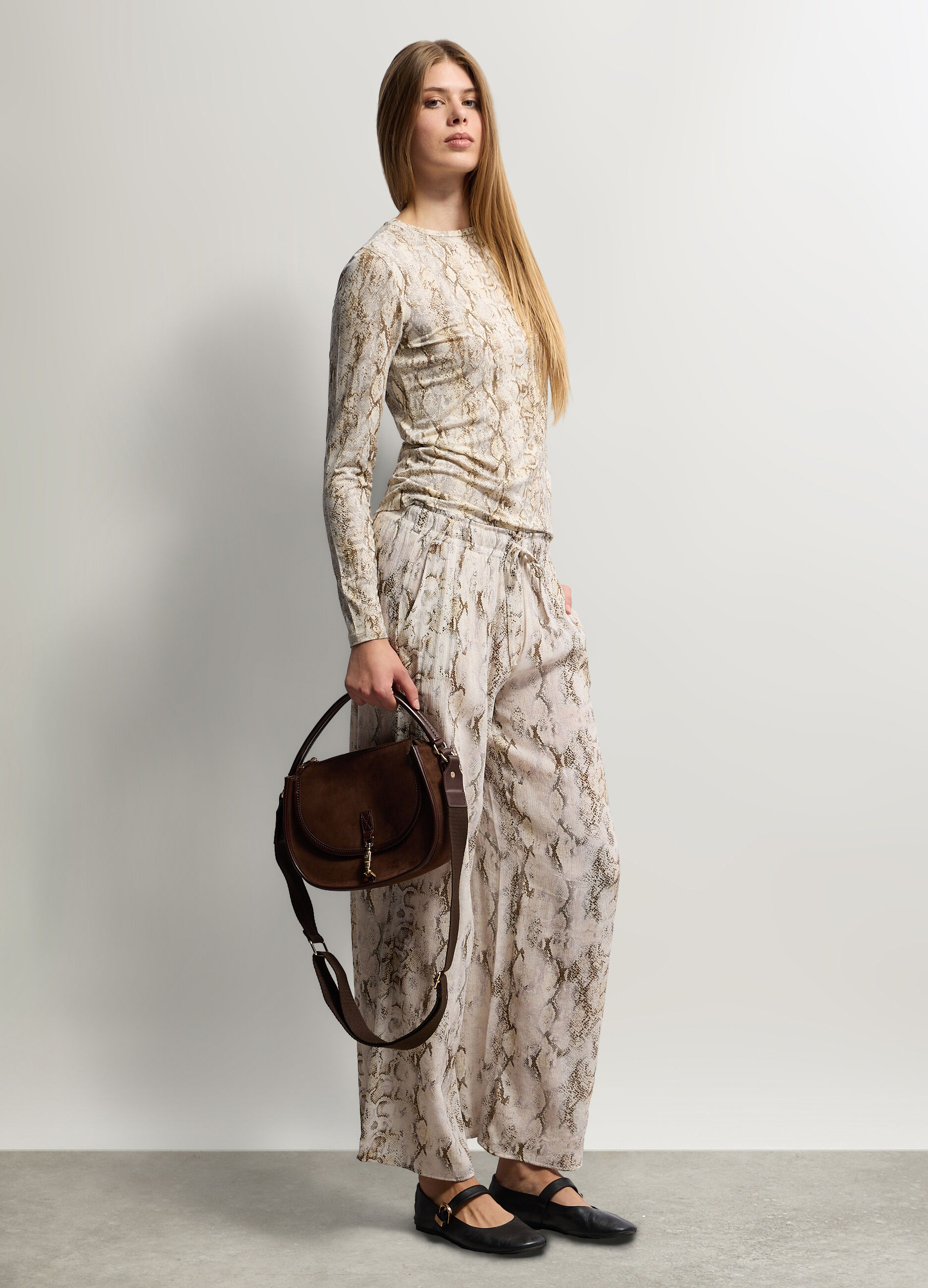 Jogger Wide Leg in poli viscosa donna_0