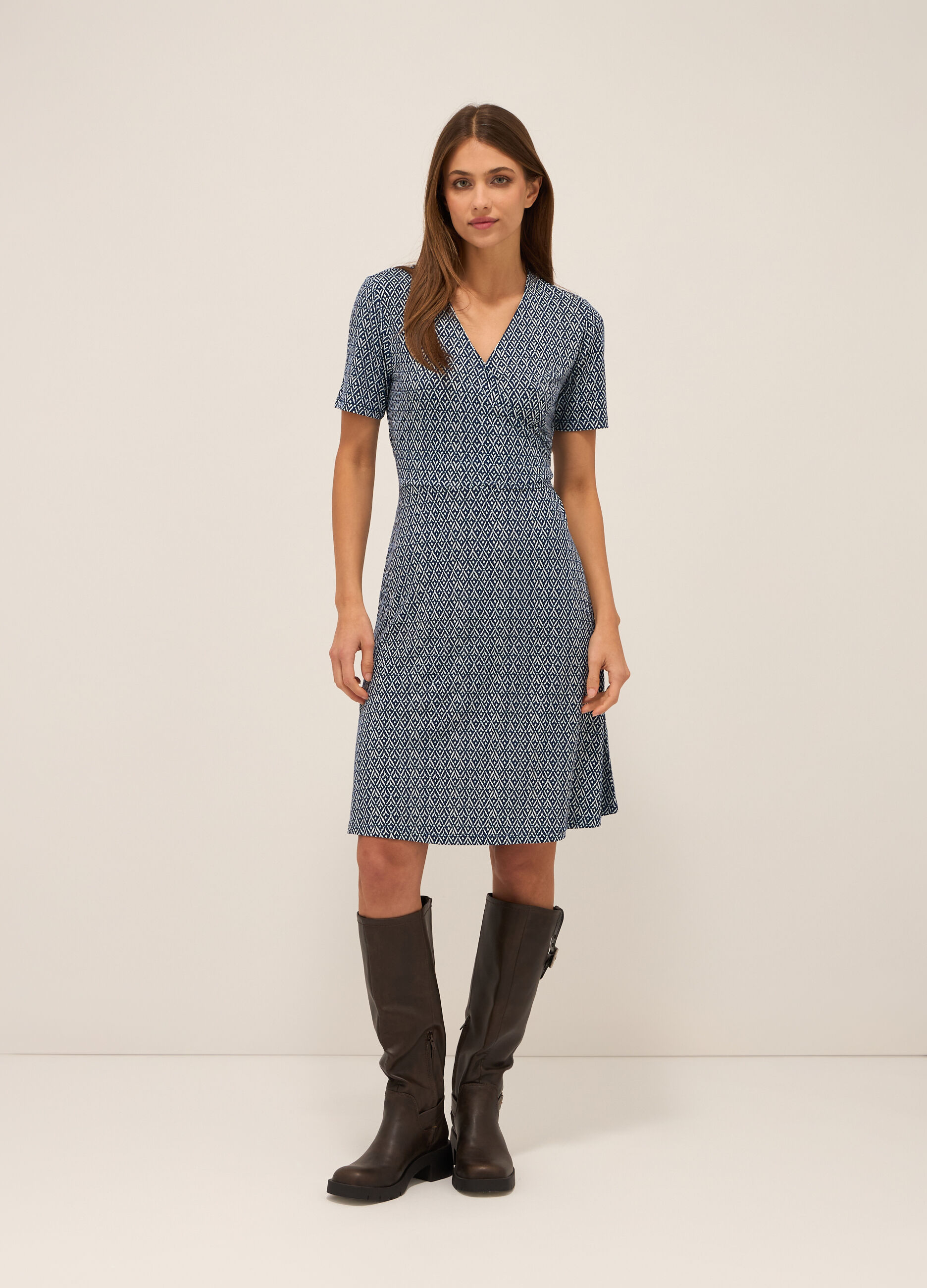 Abito incrociato in jersey stretch donna_2