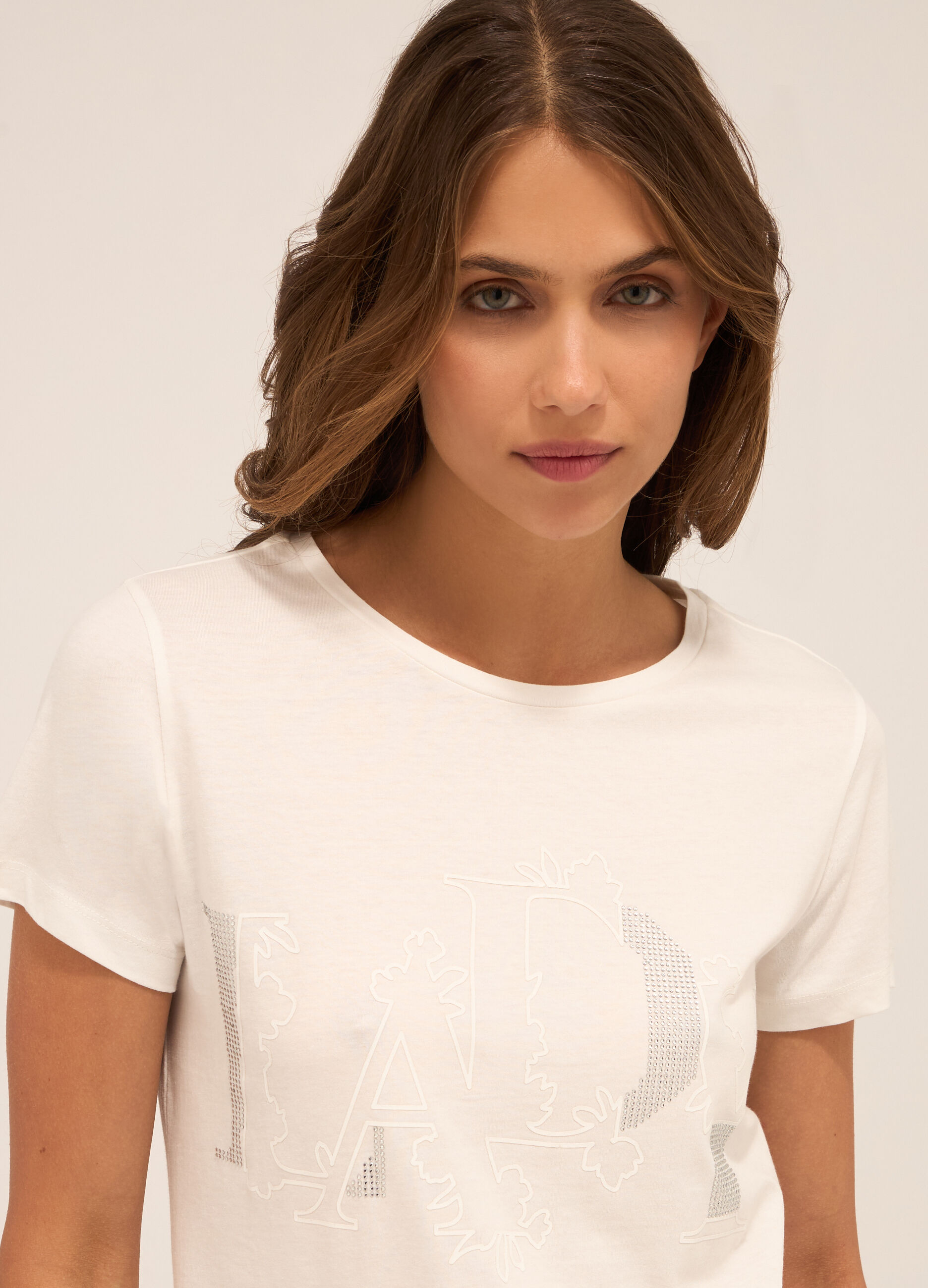 T-shirt in jersey di puro cotone donna_2