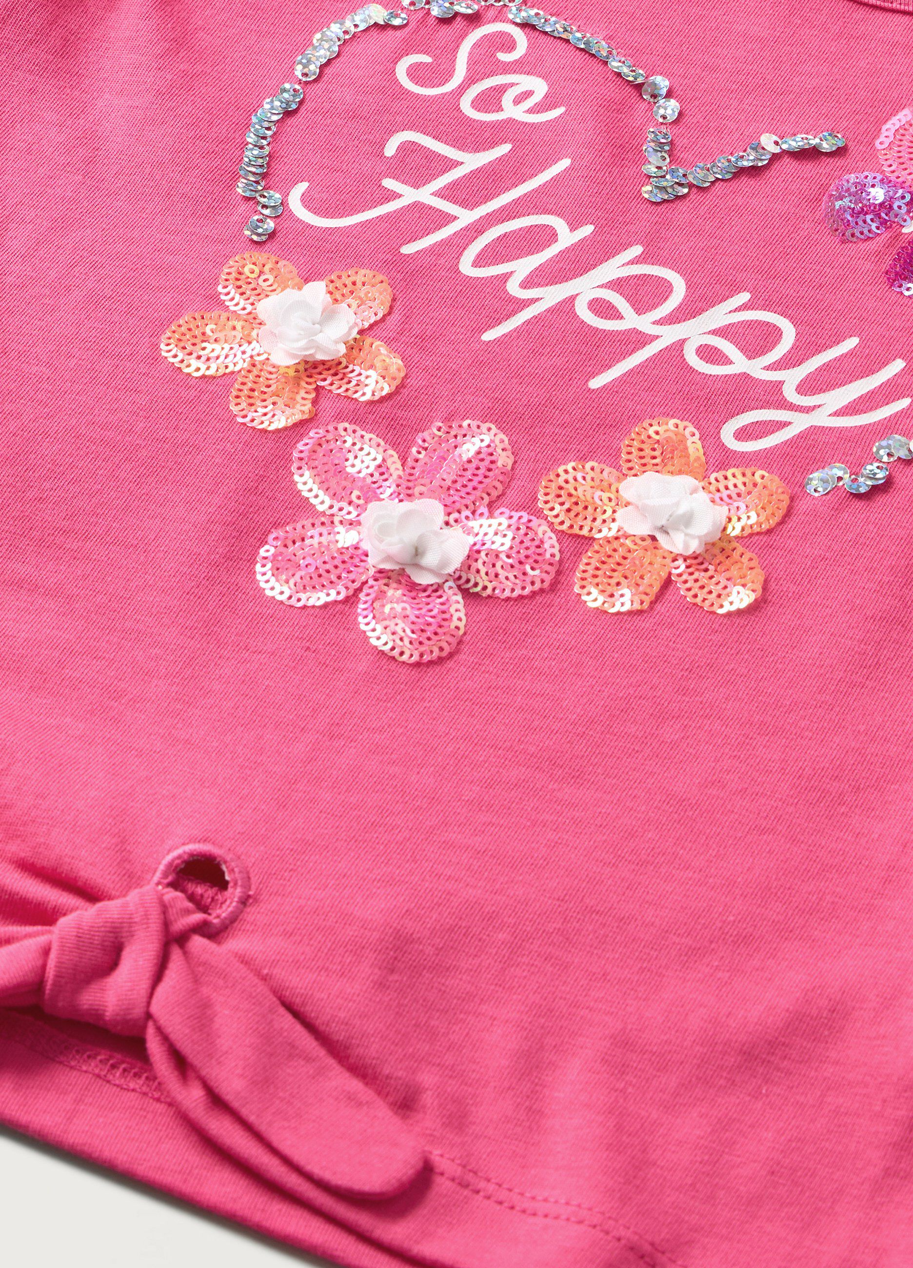 T-shirt con maniche ad aletta bambina
