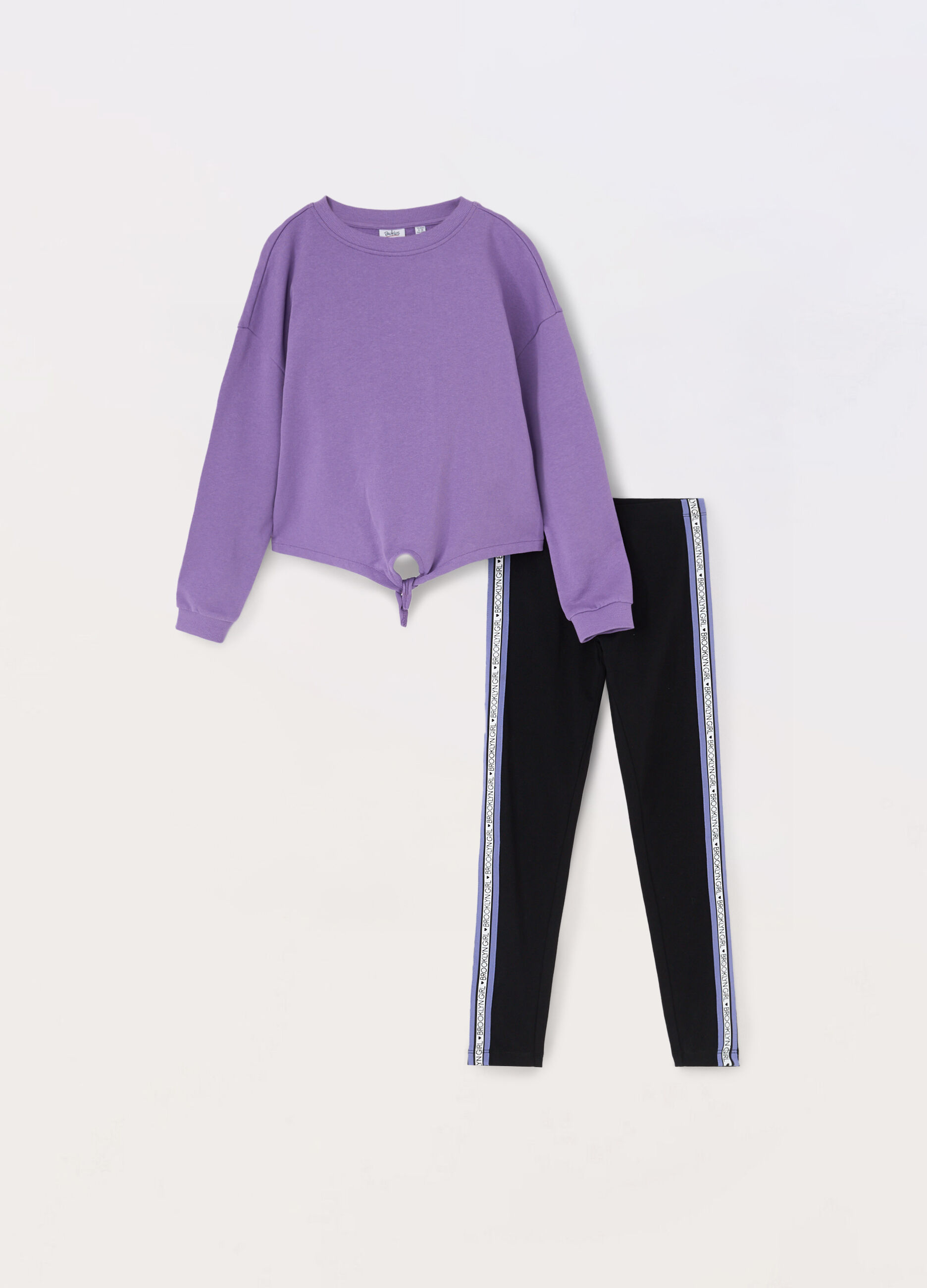Jogging set in french terry di puro cotone ragazza_0