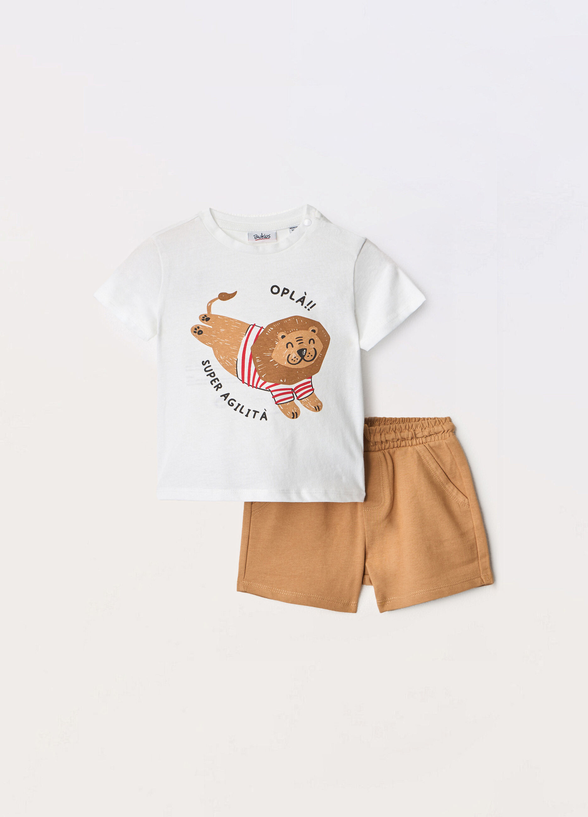 Jogging set in jersey di puro cotone neonato_0