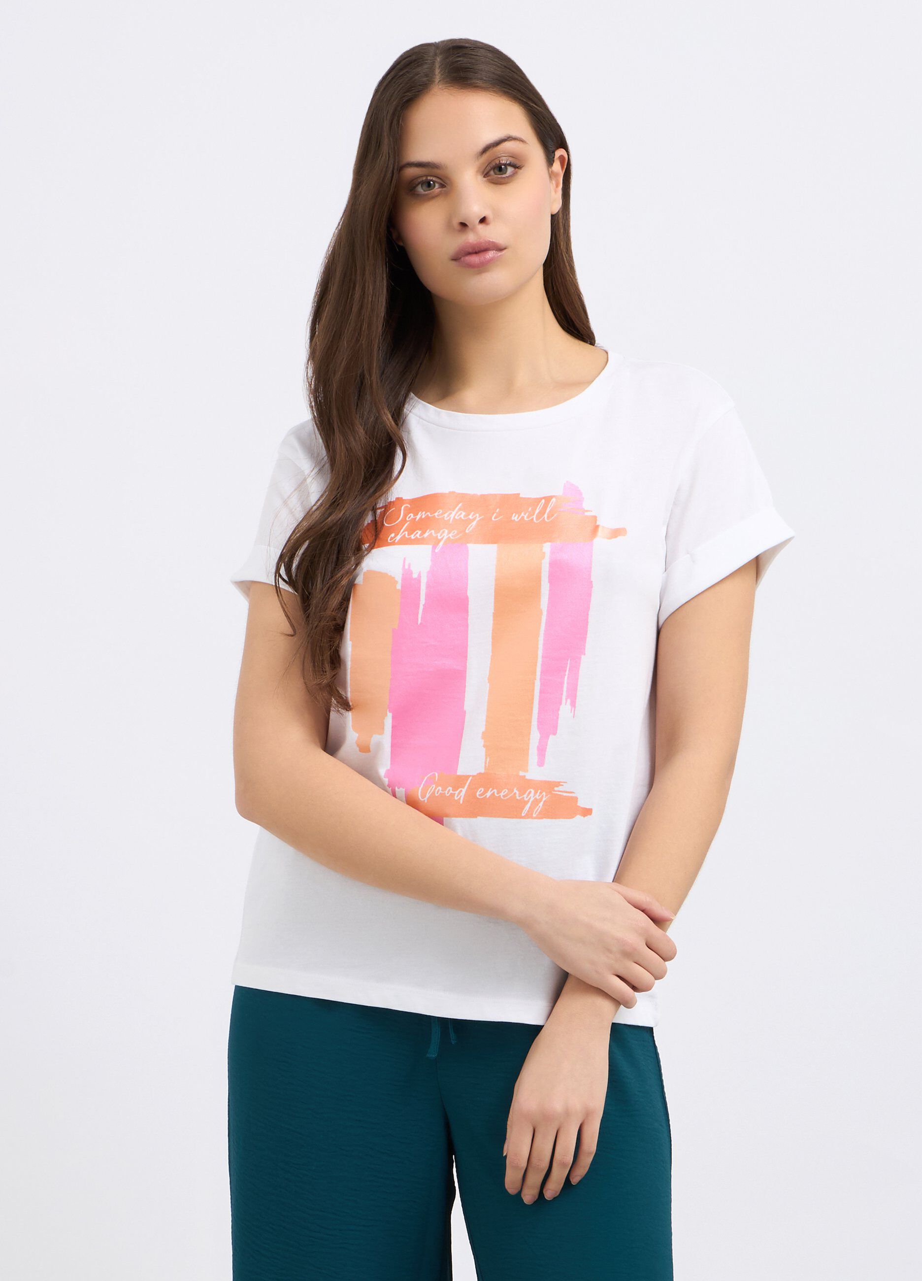 T-shirt in puro cotone donna_0