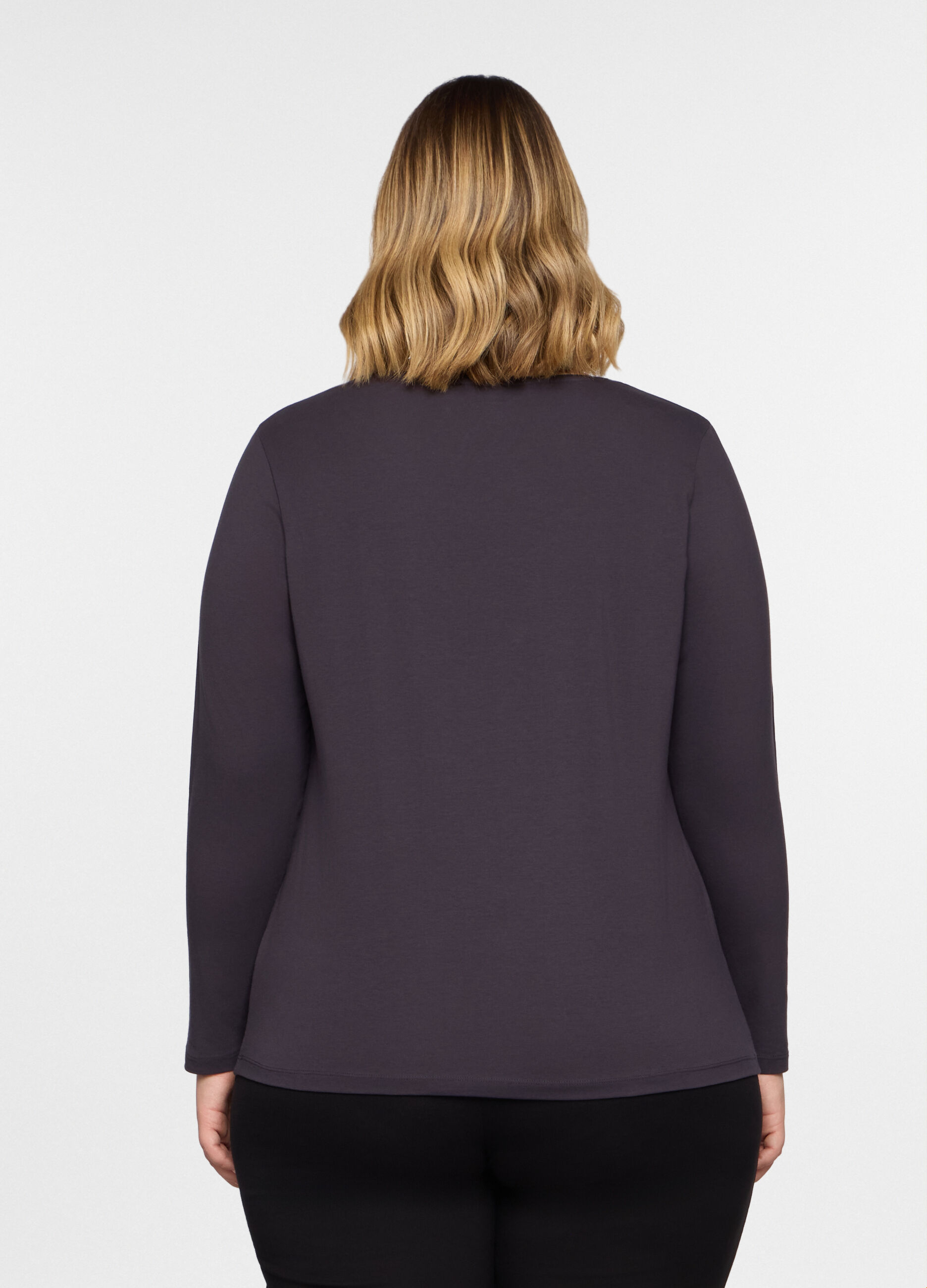 T-shirt girocollo stretch donna curvy_1