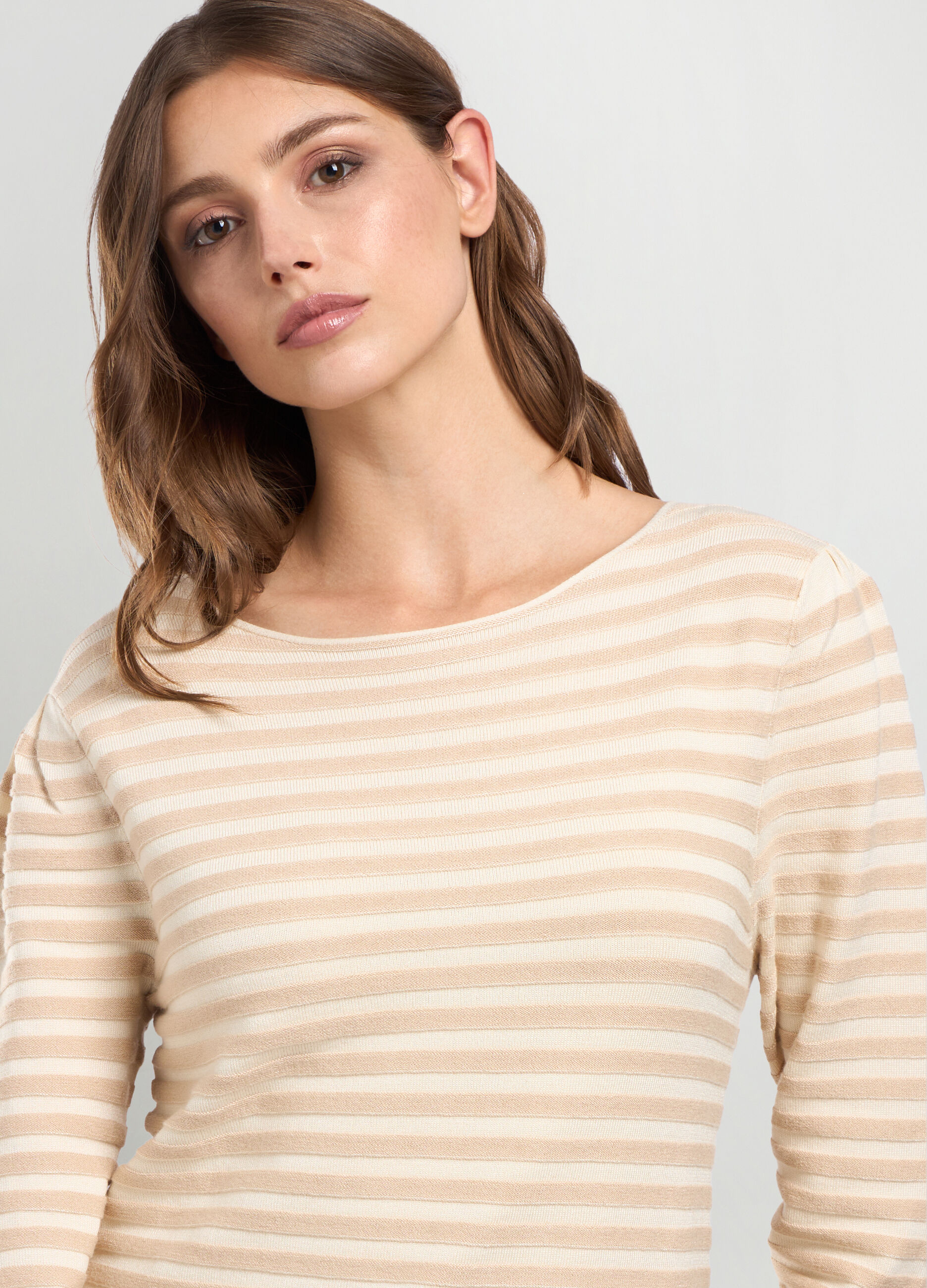 Pullover misto viscosa a righe donna_2