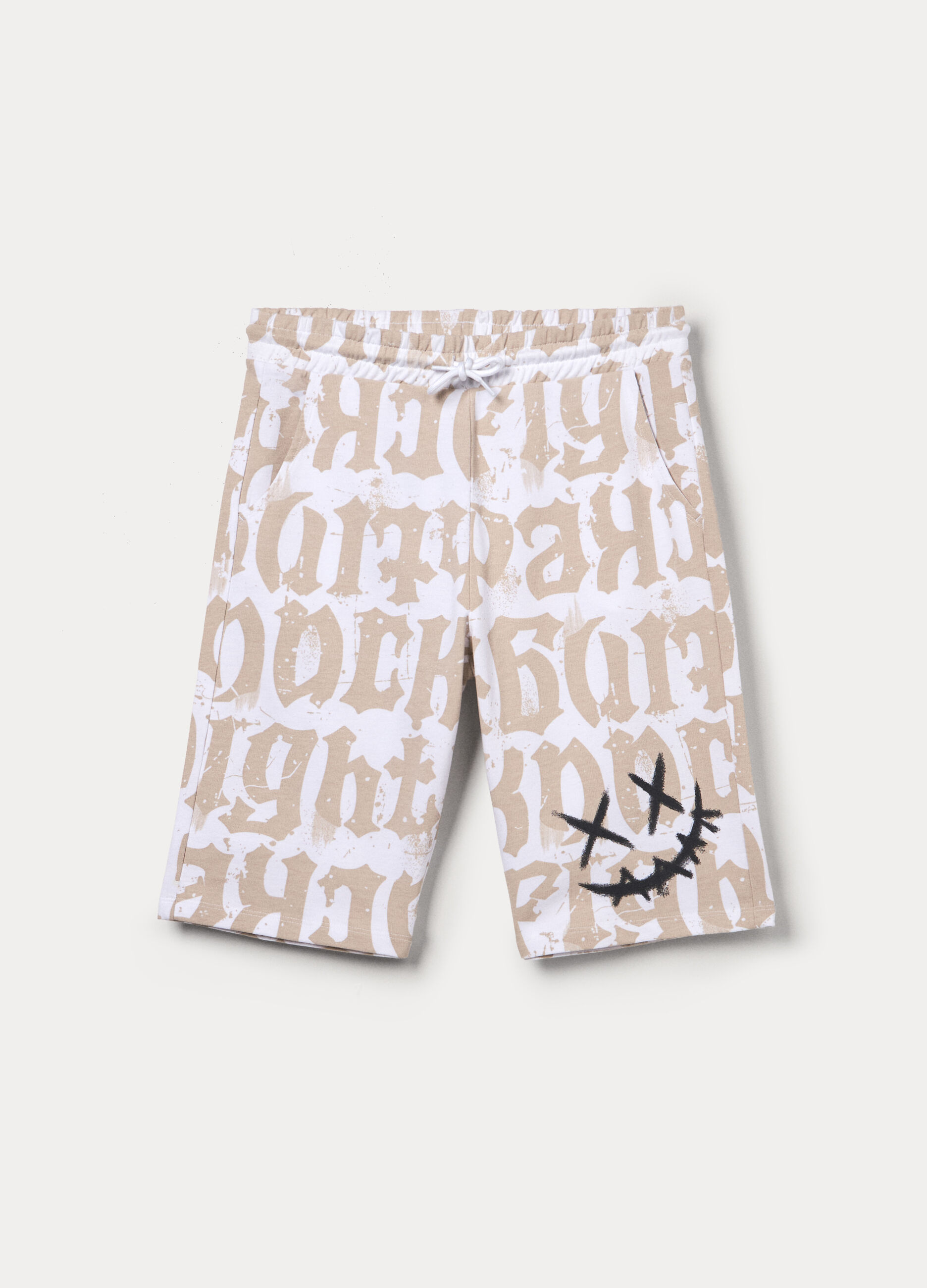 Shorts in french terry di puro cotone ragazzo_0