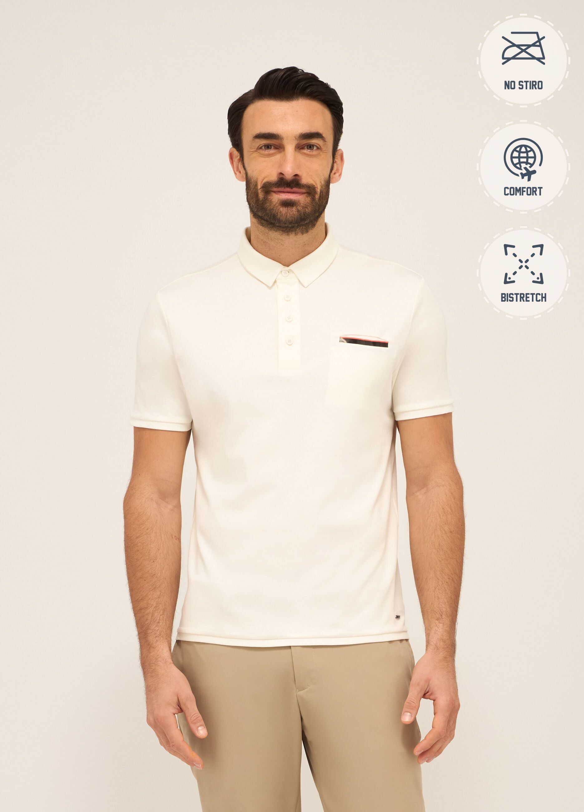 Polo a maniche corte in puro cotone uomo_0